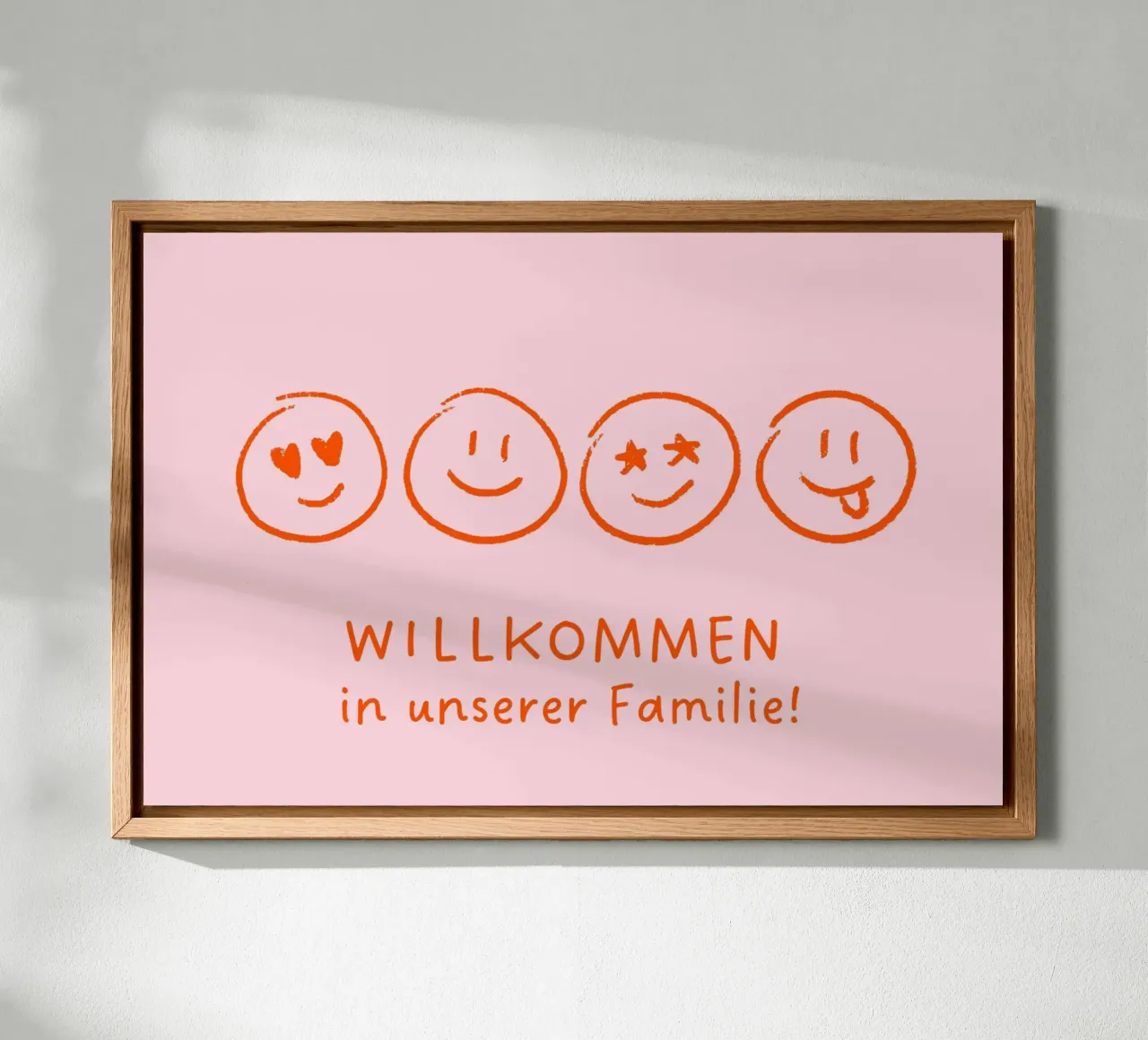 Willkommen in unserer Familie - Smileys tela con Cornice a cassetta da Ohkimiko