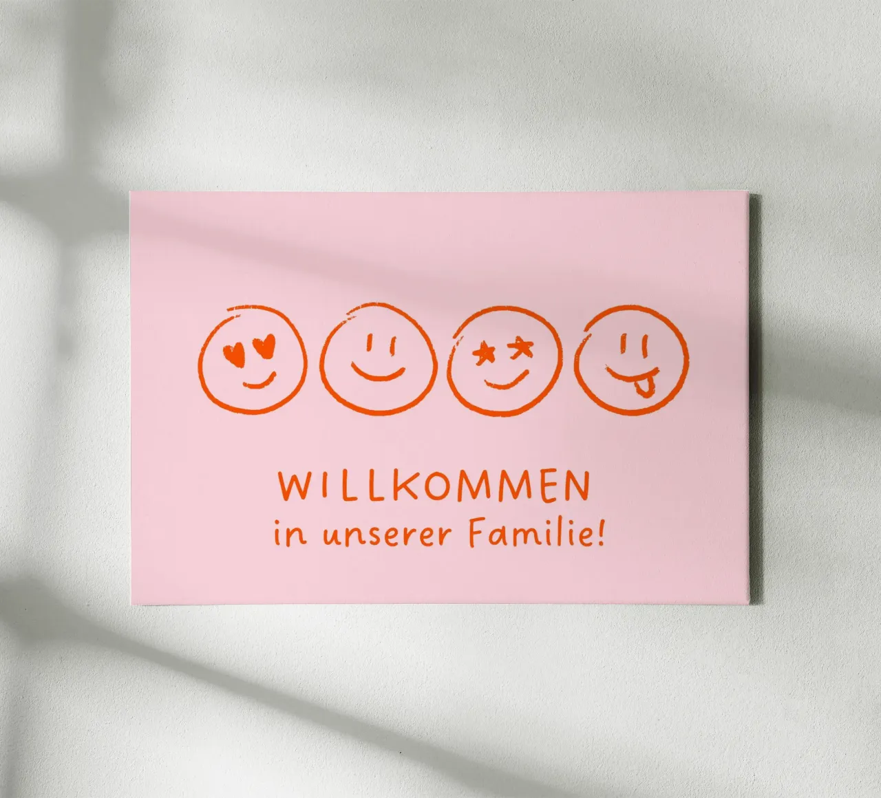 Willkommen in unserer Familie - Smileys tela con Cornice a cassetta da Ohkimiko