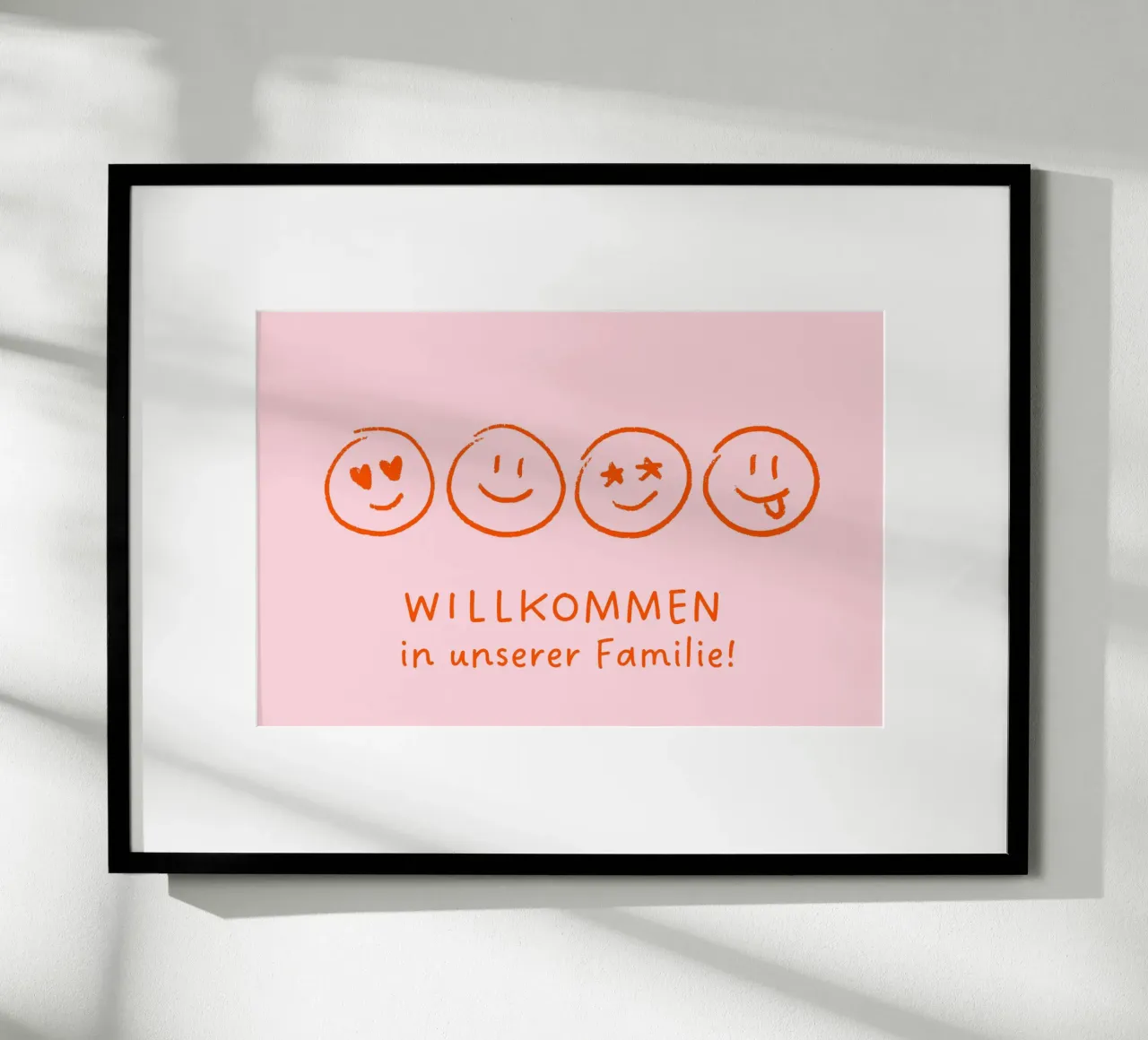 Willkommen in unserer Familie - Smileys poster con telaio in plastica da Ohkimiko