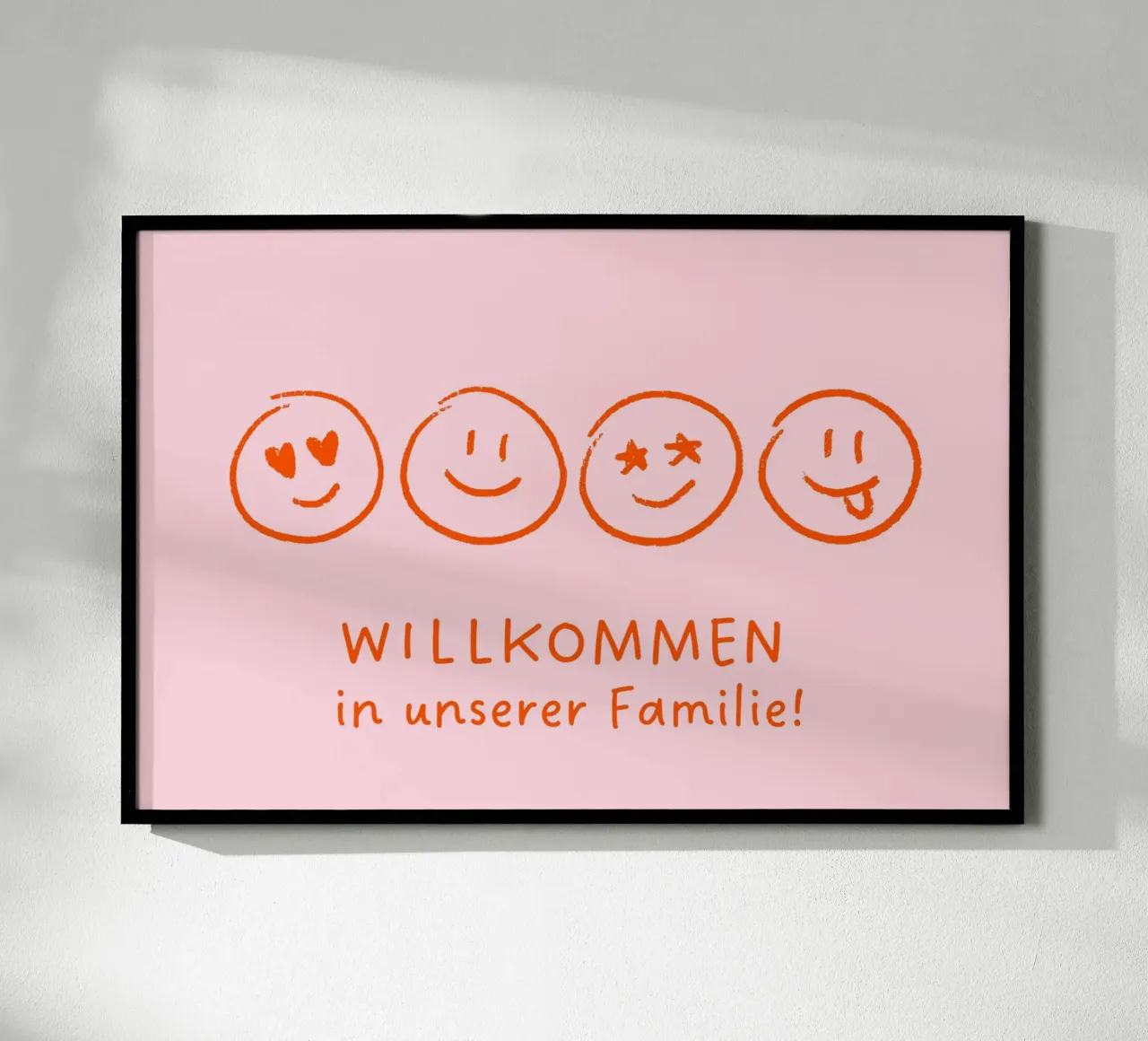 Willkommen in unserer Familie - Smileys poster con telaio in plastica da Ohkimiko