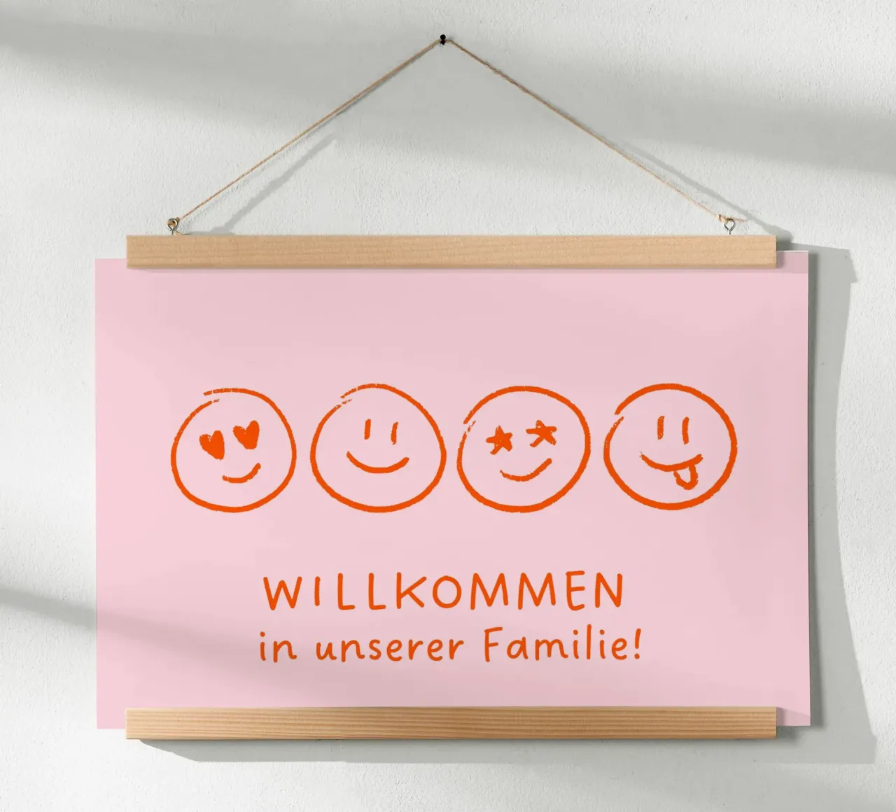 Willkommen in unserer Familie - Smileys poster con telaio in plastica da Ohkimiko