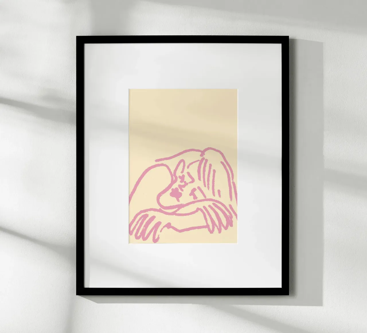 Minimalistische rosa Umarmung - Abstrakte Linienkunst Poster von vintagepod