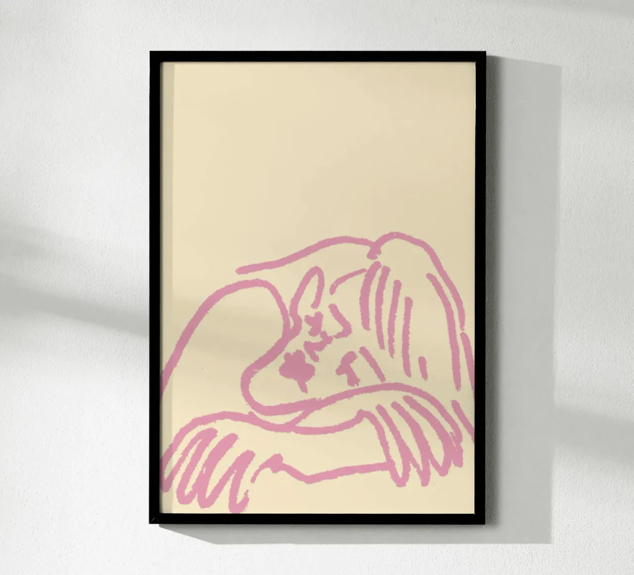 Minimalistische rosa Umarmung - Abstrakte Linienkunst Poster von vintagepod
