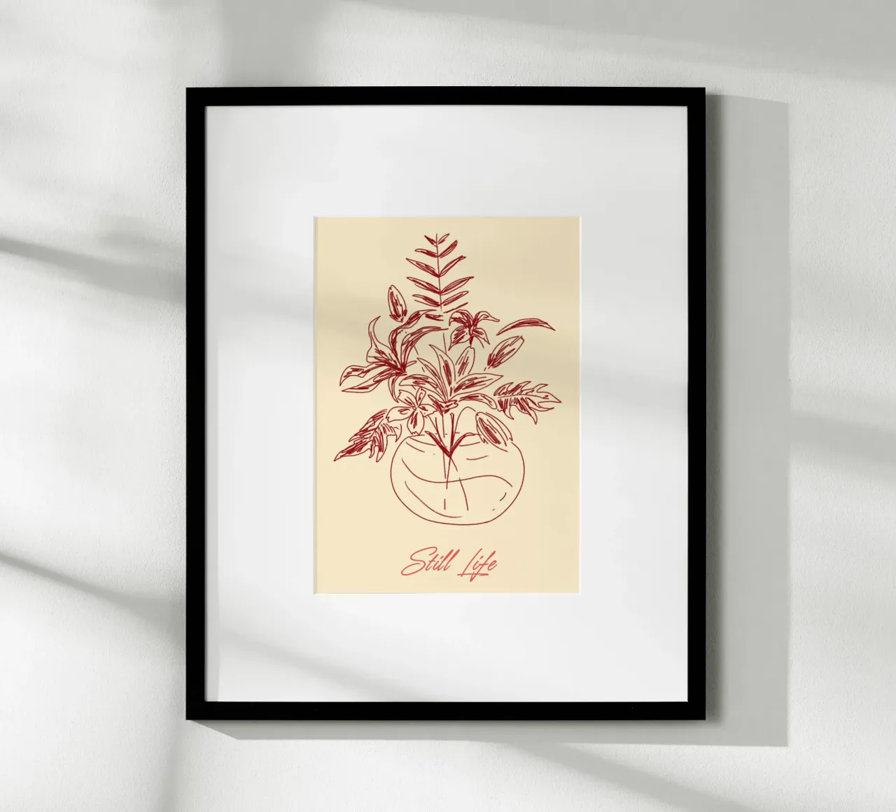 "Natura morta" - Line art astratta floreale poster da vintagepod