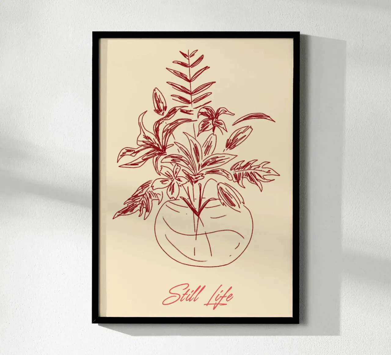 "Natura morta" - Line art astratta floreale poster da vintagepod
