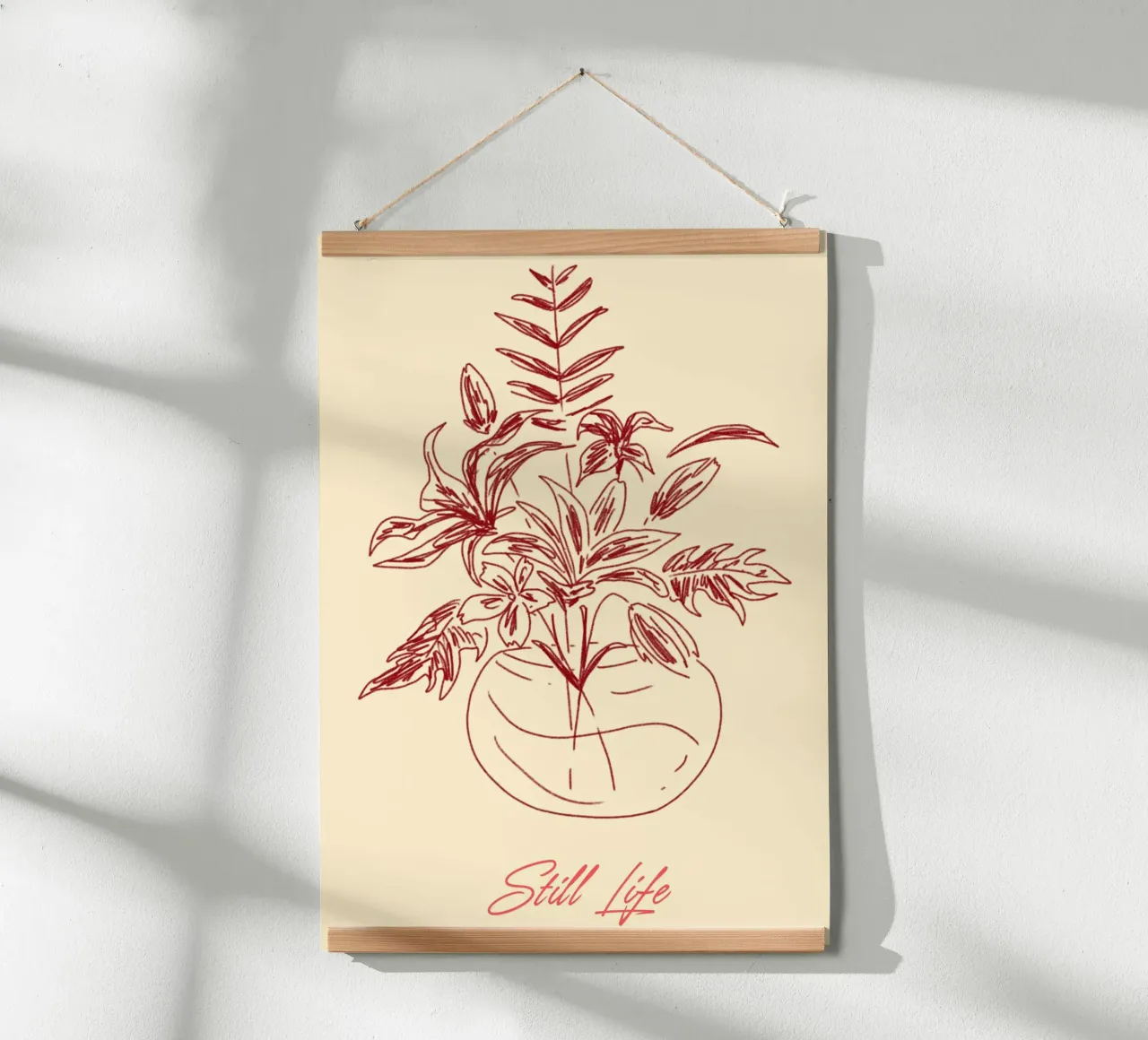 "Natura morta" - Line art astratta floreale poster da vintagepod