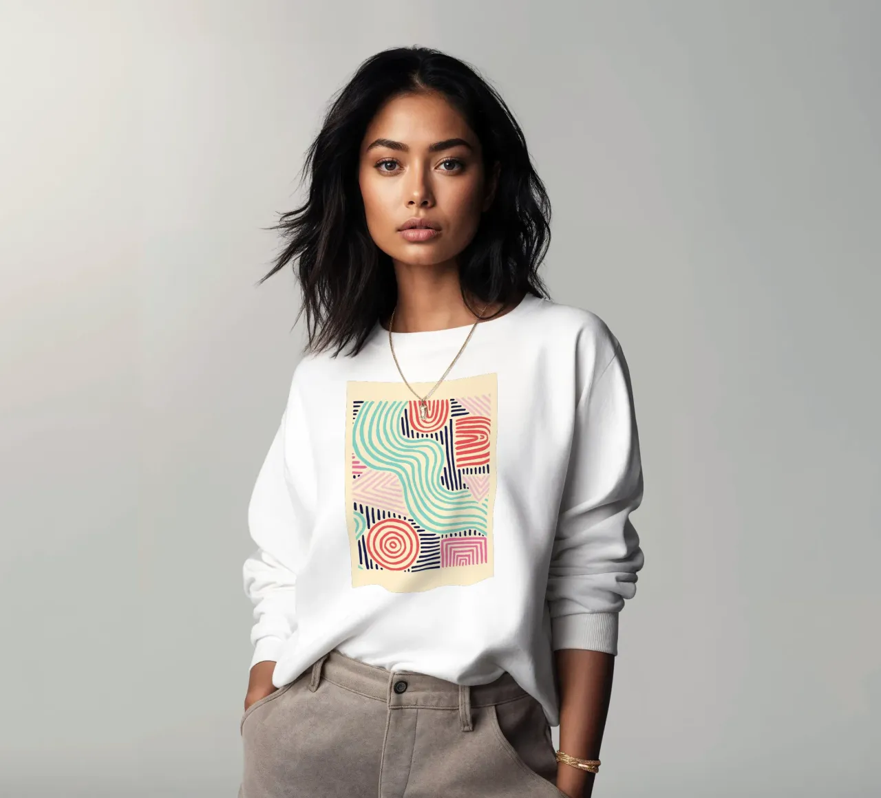 Abstract Tribal Patterns - Colorful Boho Lines sweatshirt by vintagepod