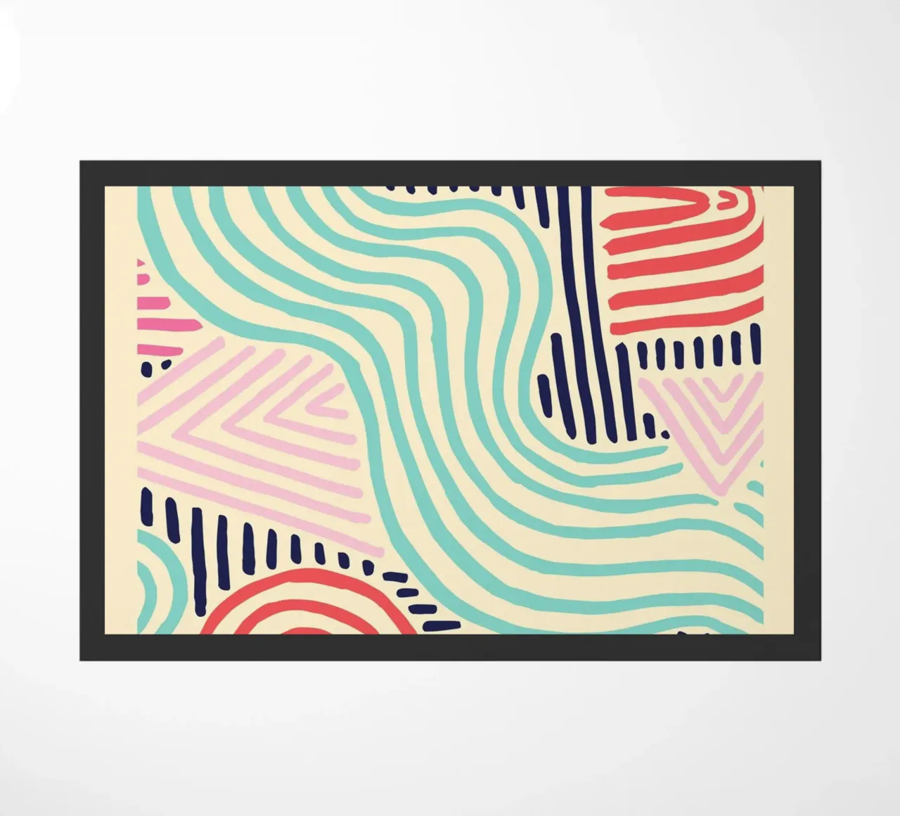 Abstract Tribal Patterns - Colorful Boho Lines doormat by vintagepod