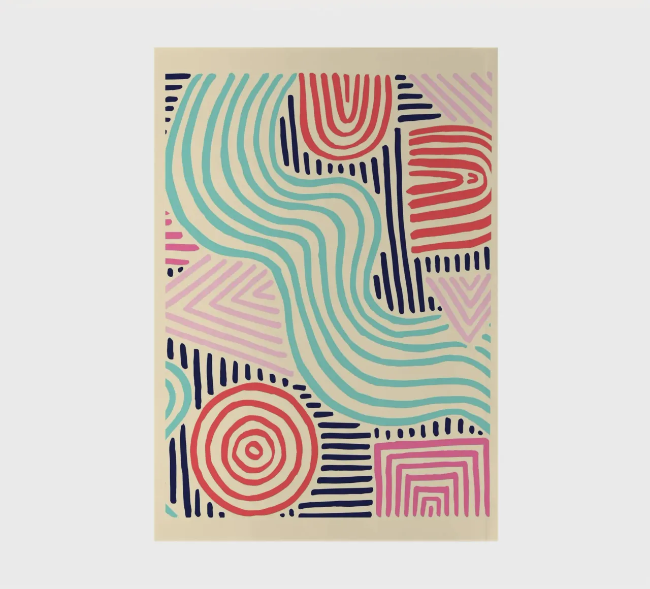 Abstract Tribal Patterns - Colorful Boho Lines notebook by vintagepod
