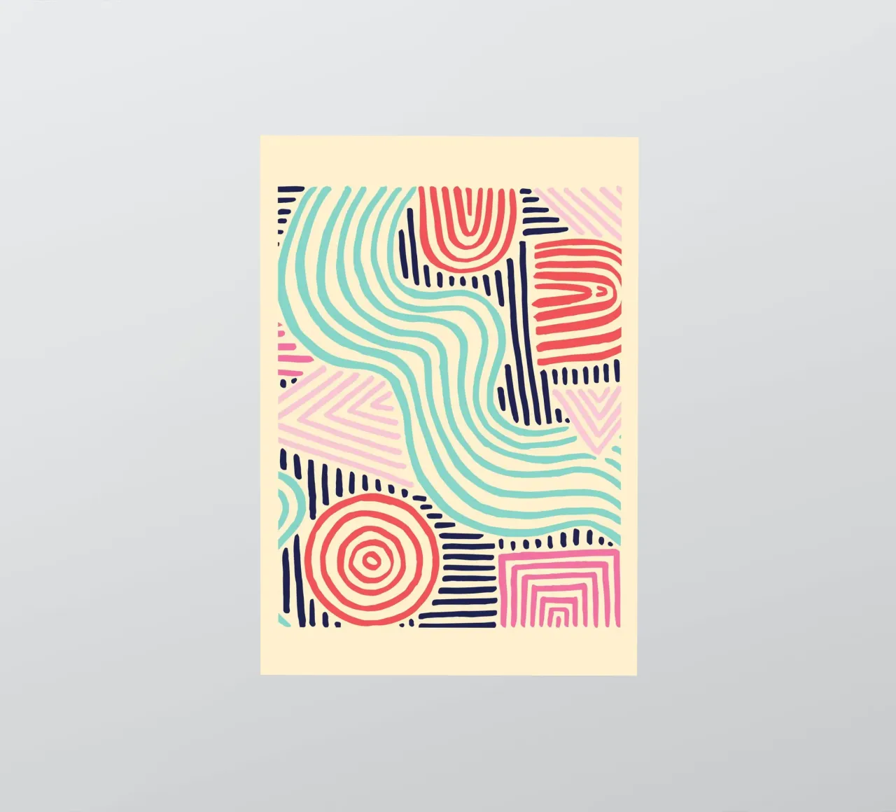 Abstract Tribal Patterns - Colorful Boho Lines sticker by vintagepod