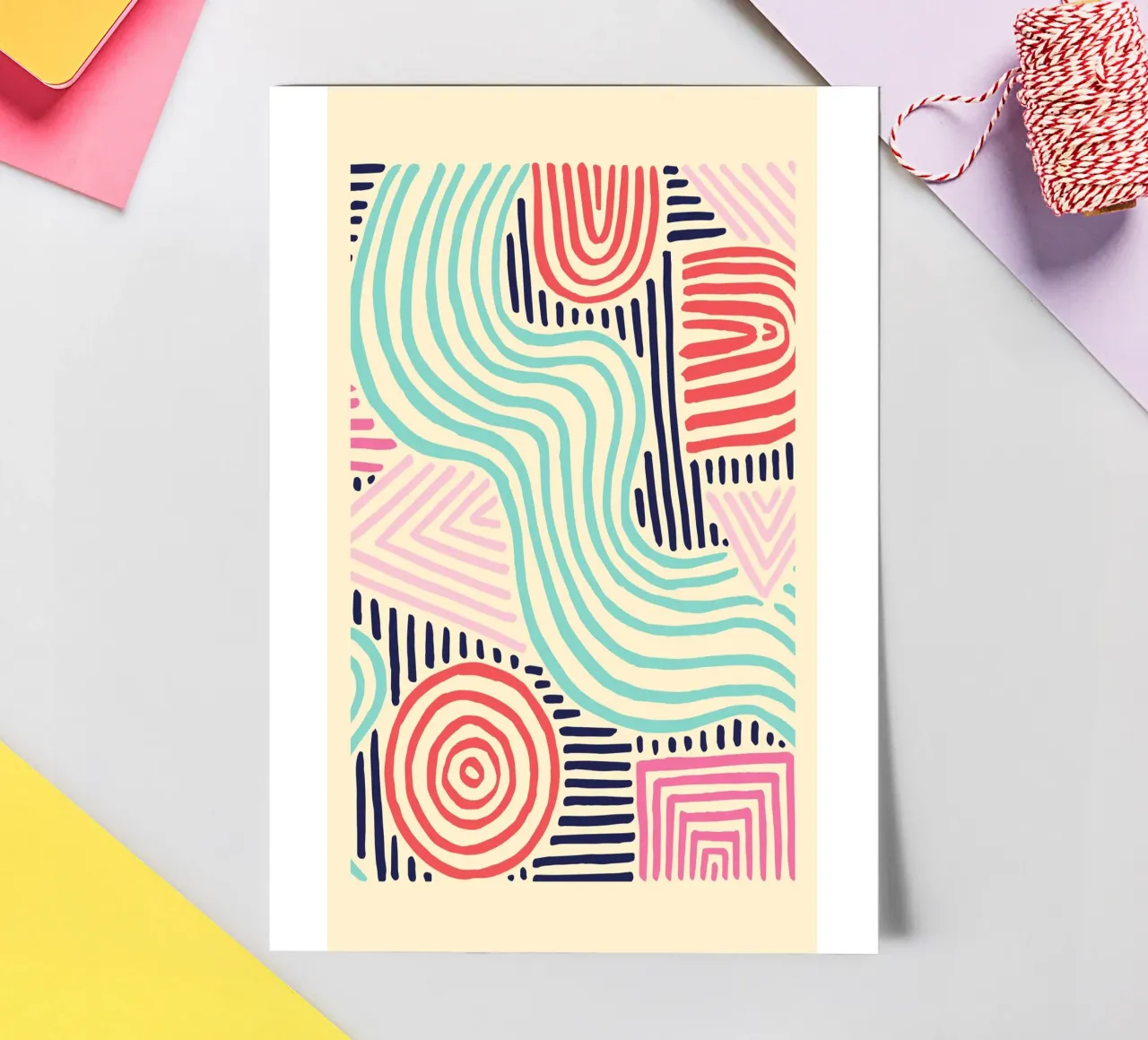Abstract Tribal Patterns - Colorful Boho Lines sticker sheet by vintagepod