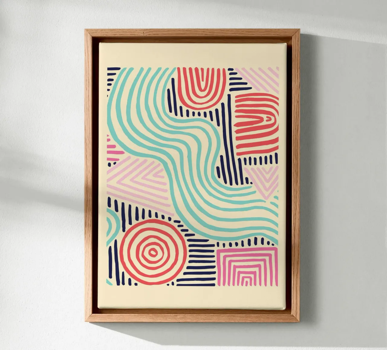 Abstract Tribal Patterns - Colorful Boho Lines canvas by vintagepod
