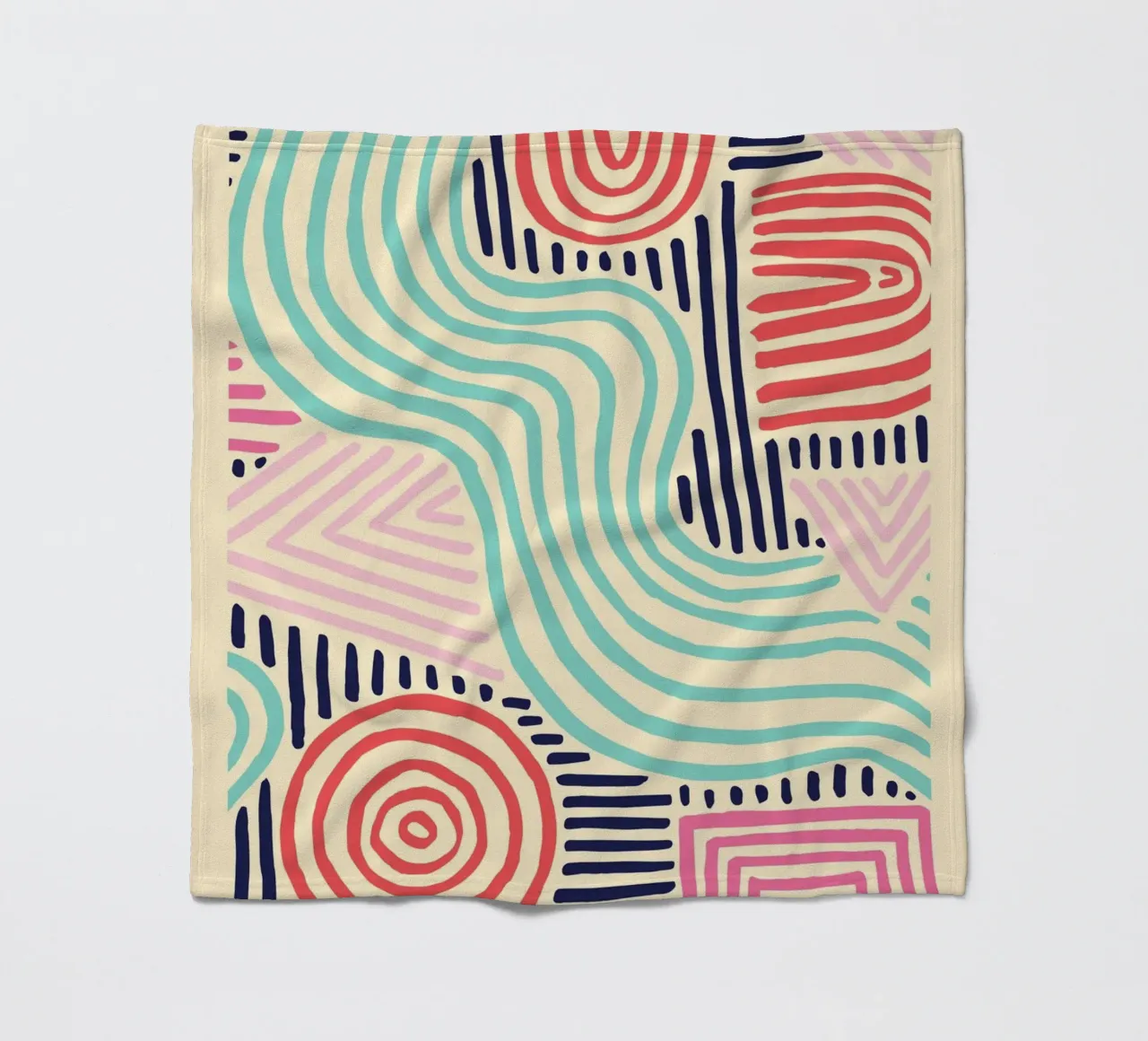 Abstract Tribal Patterns - Colorful Boho Lines fleece blanket by vintagepod