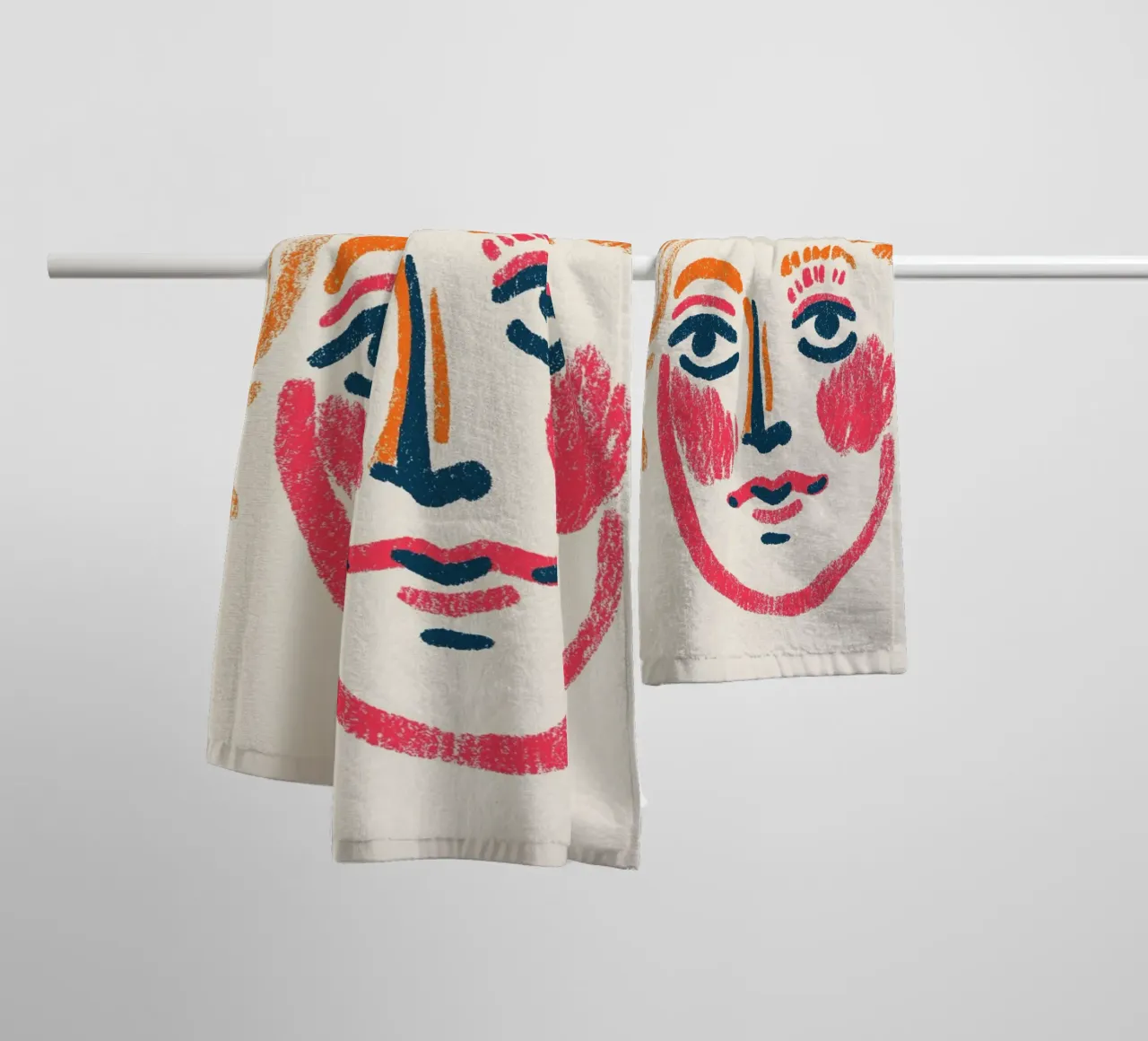 Portrait abstrait expressif - Bold Modern Art serviette de bain de vintagepod
