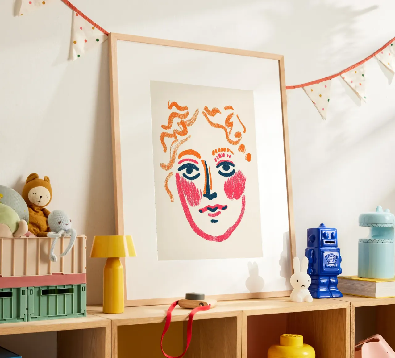 Abstraktes ausdrucksstarkes Porträt - Kühne moderne Kunst Poster mit Aluminium Rahmen von vintagepod