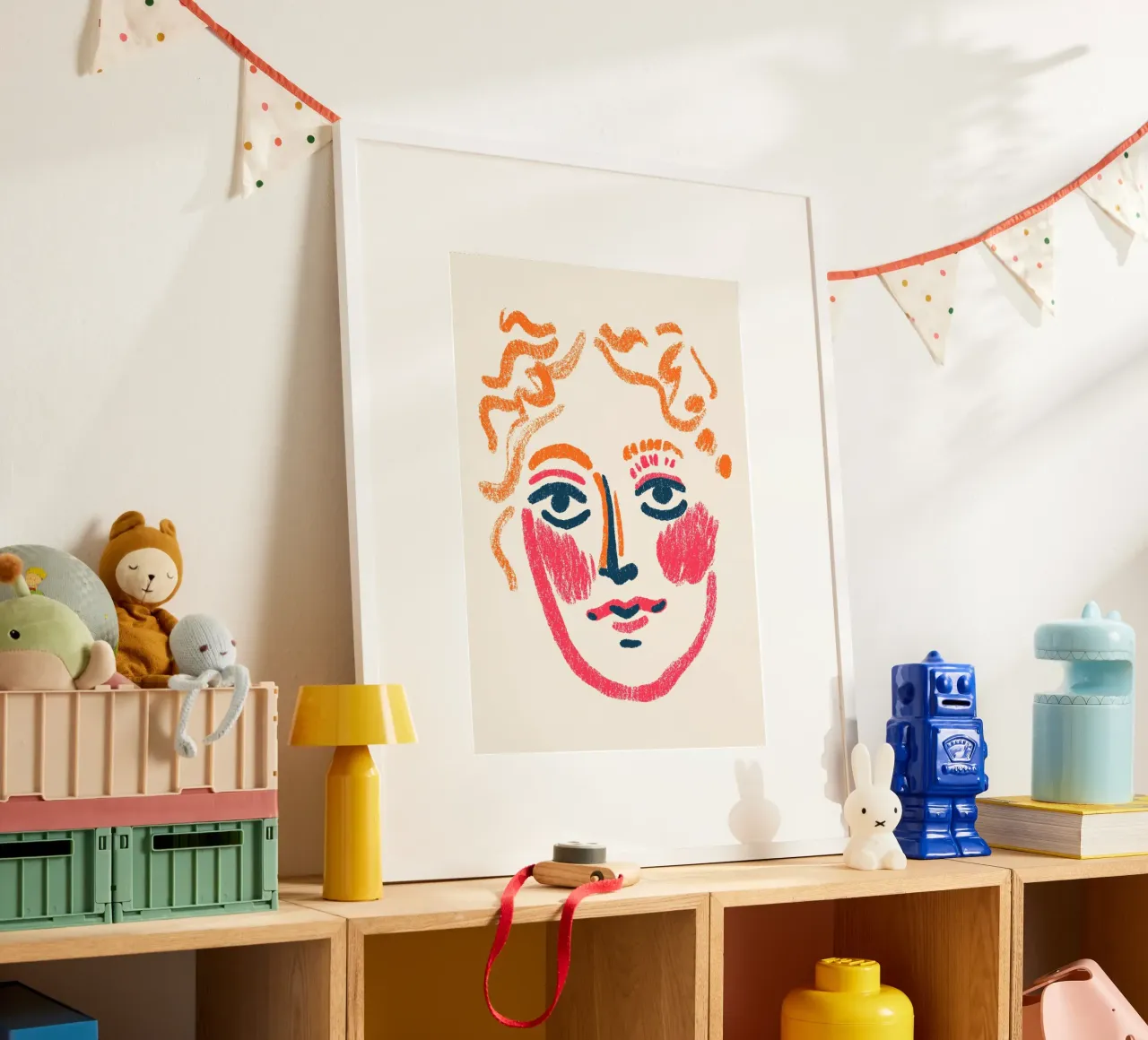 Abstraktes ausdrucksstarkes Porträt - Kühne moderne Kunst Poster mit Aluminium Rahmen von vintagepod