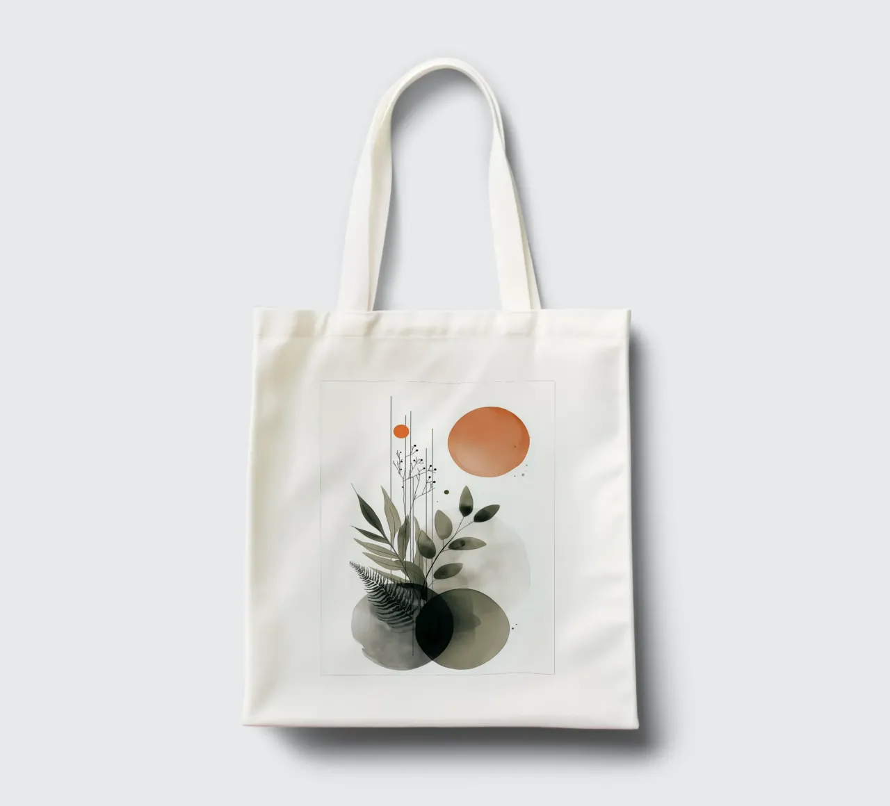Botaniche astratte minimaliste - Toni della terra e del sole borsa in juta da vintagepod