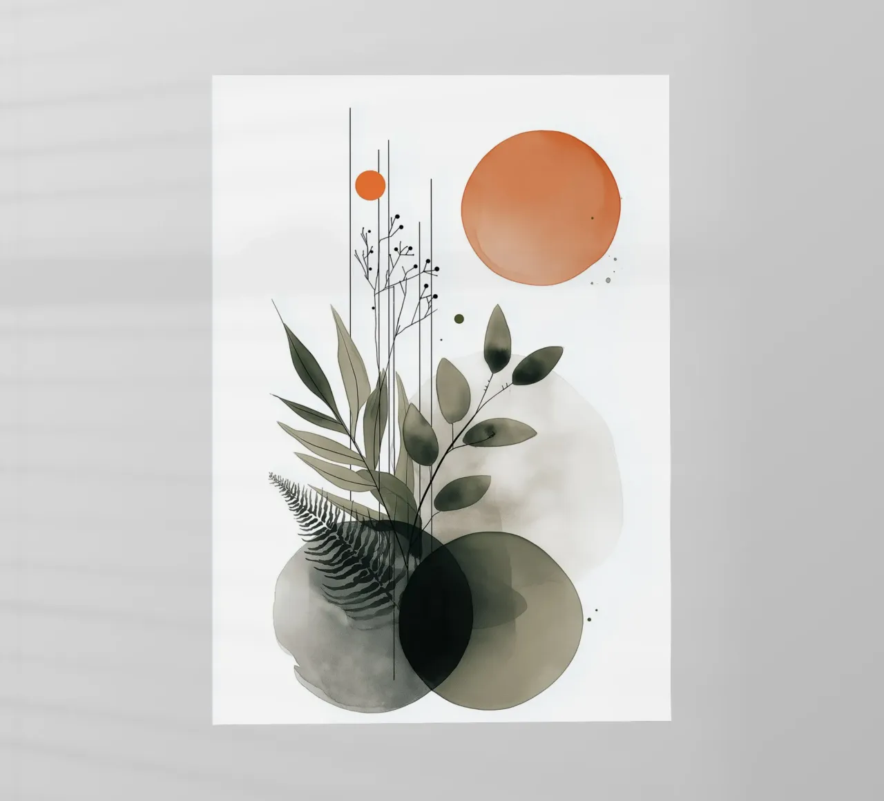 Botaniche astratte minimaliste - Toni della terra e del sole pellicola backlit da vintagepod
