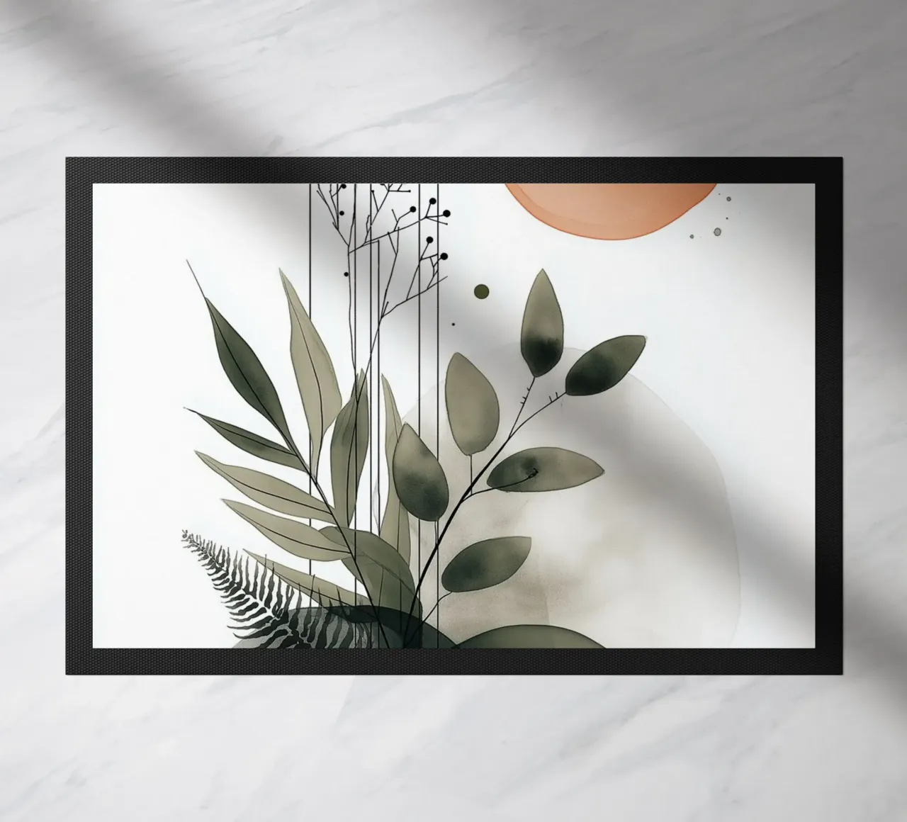 Botaniche astratte minimaliste - Toni della terra e del sole zerbino da vintagepod