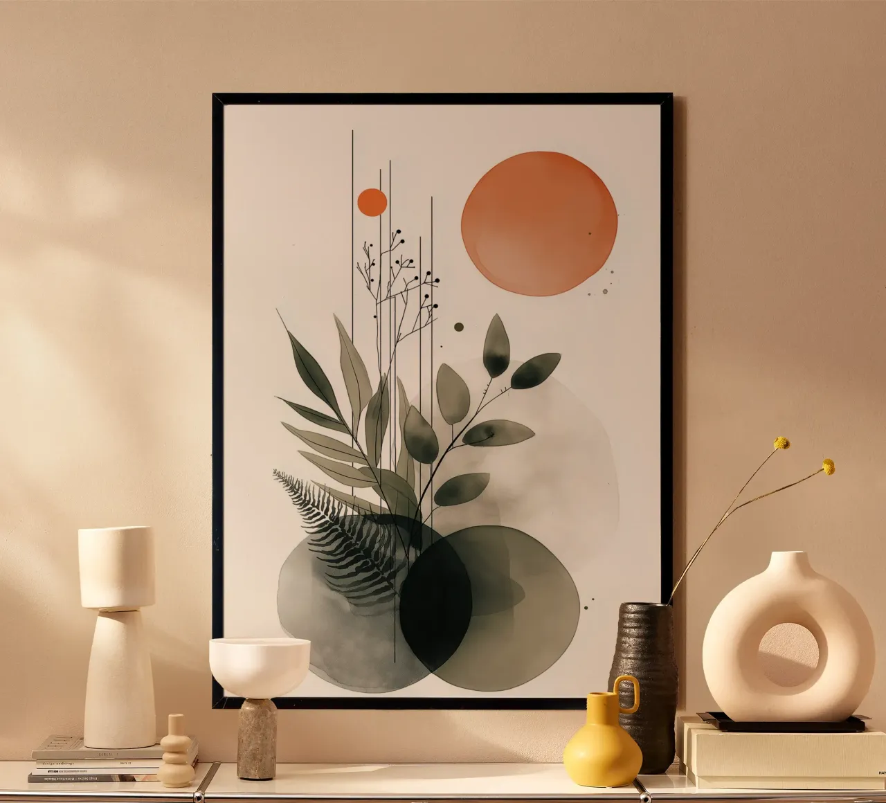 Botaniche astratte minimaliste - Toni della terra e del sole carta hahnemühle da vintagepod