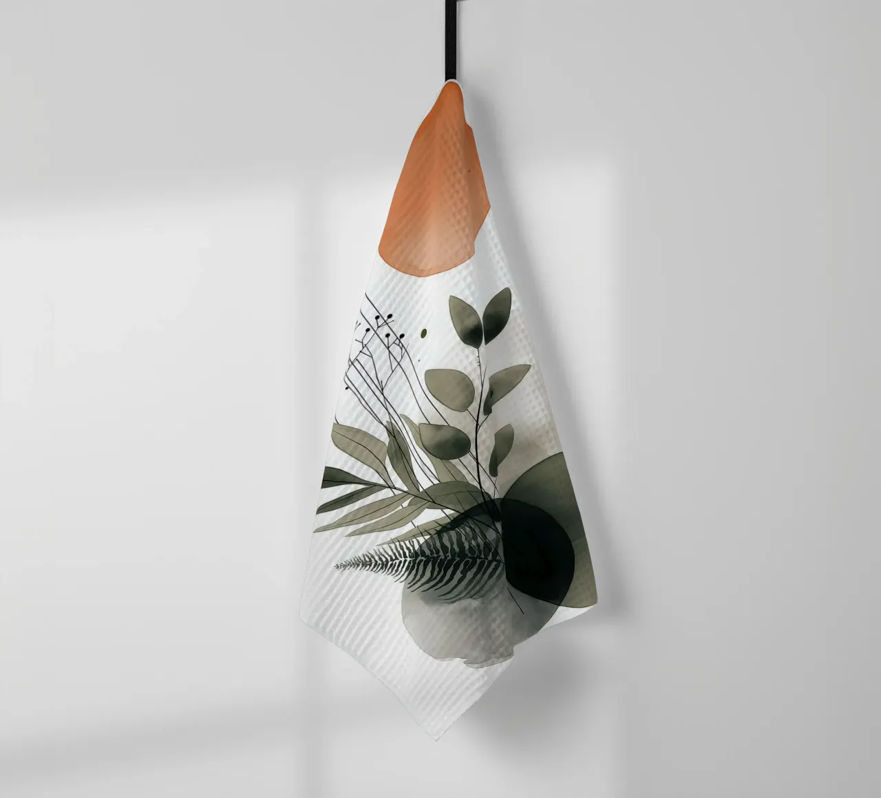 Botaniche astratte minimaliste - Toni della terra e del sole canovaccio da cucina da vintagepod