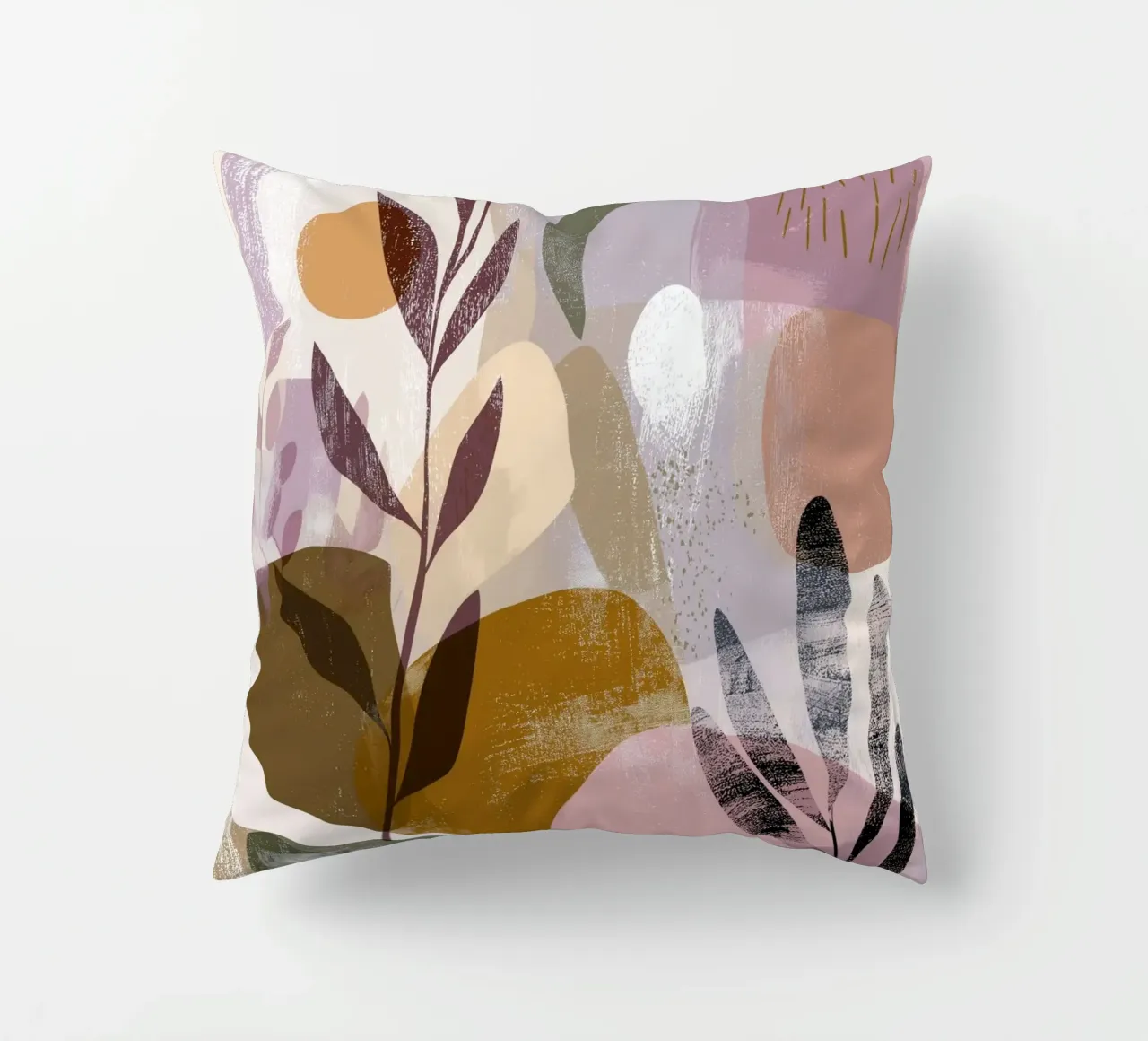 Botanico astratto Boho - Forme pastello della terra cuscino da vintagepod
