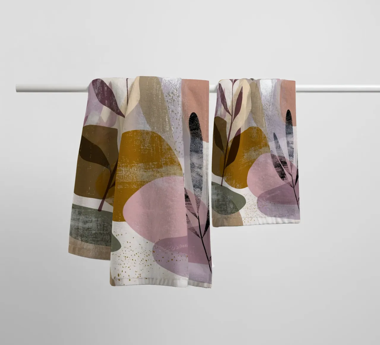 Botanico astratto Boho - Forme pastello della terra asciugamano da bagno da vintagepod