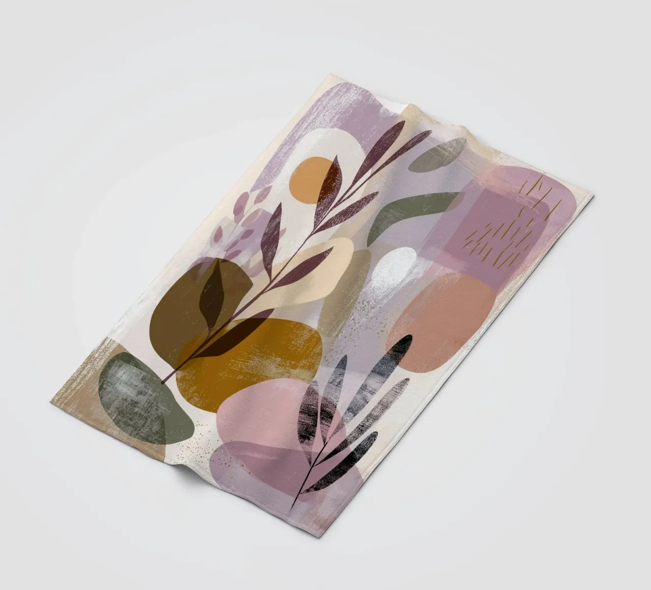 Botanico astratto Boho - Forme pastello della terra coperta in pile da vintagepod