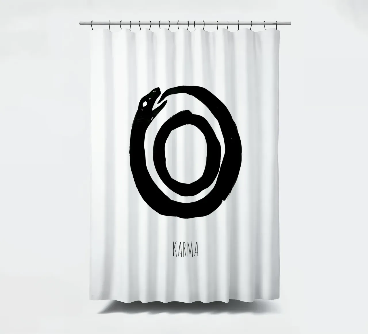 Karma is a full Circle shower curtain by Attaboy Dsgn