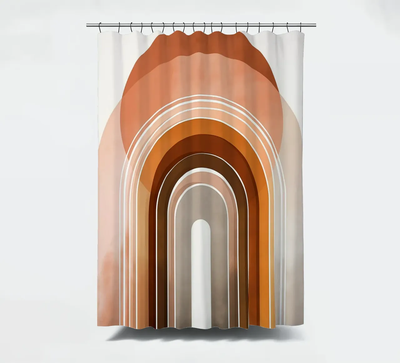 Arco Arcobaleno Boho - Astratto moderno di metà secolo tenda da doccia da vintagepod