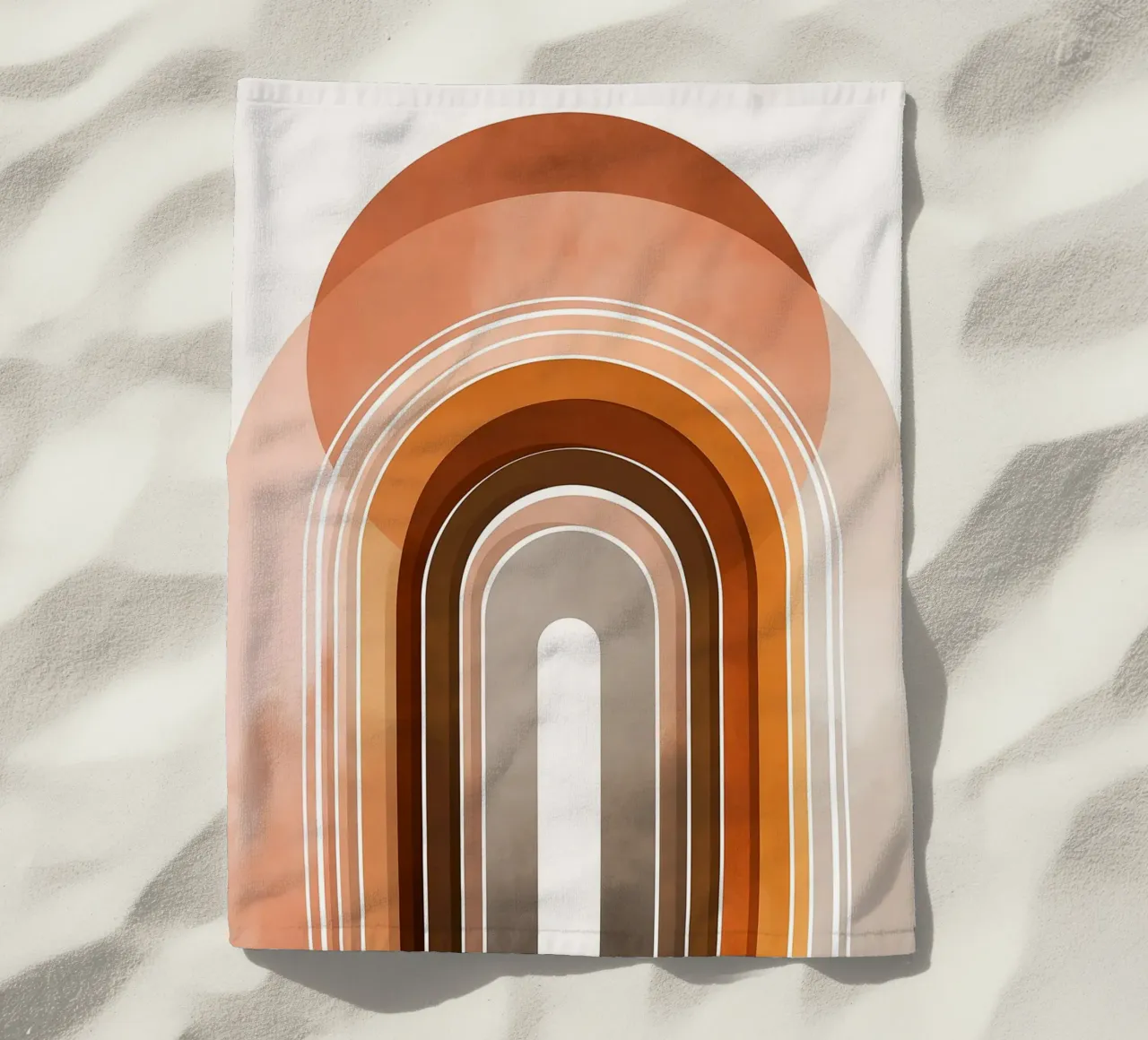 Arco Arcobaleno Boho - Astratto moderno di metà secolo telo mare da vintagepod