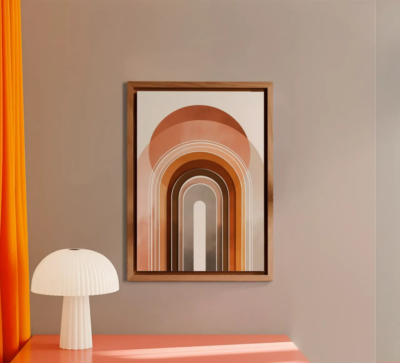 Arco Arcobaleno Boho - Astratto moderno di metà secolo alluminio dibond da vintagepod