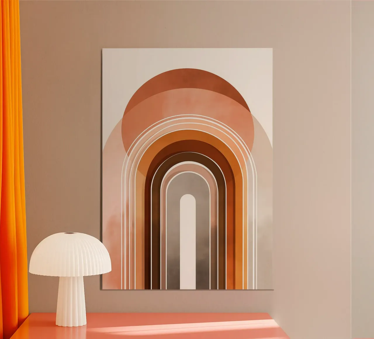 Arco Arcobaleno Boho - Astratto moderno di metà secolo alluminio dibond da vintagepod