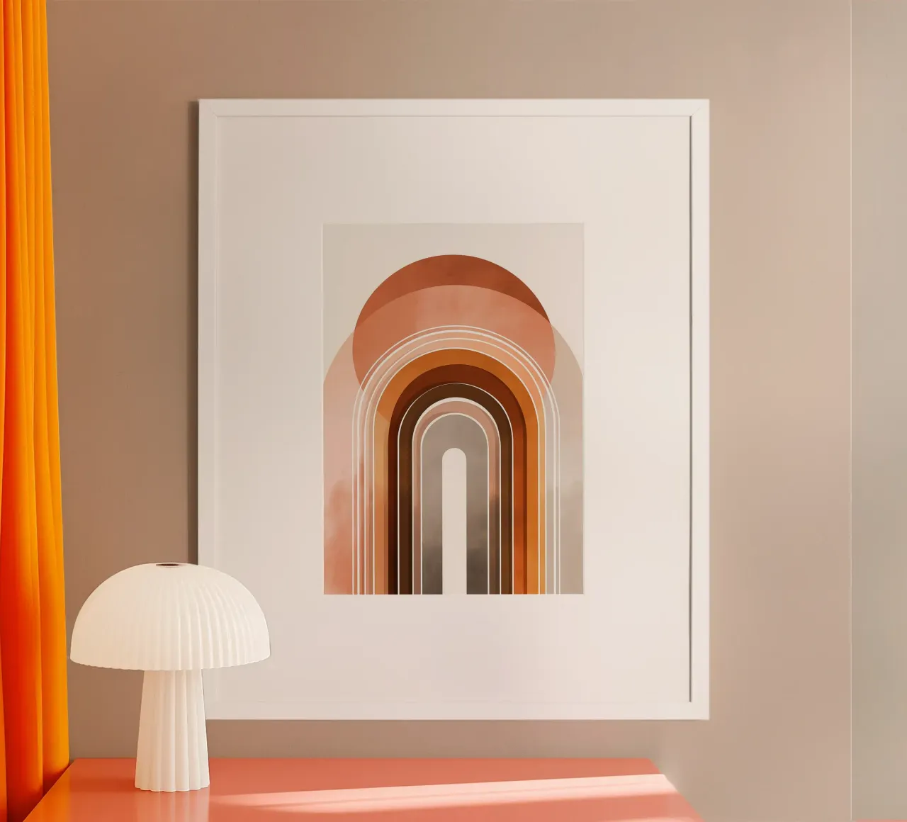 Arco Arcobaleno Boho - Astratto moderno di metà secolo carta hahnemühle da vintagepod