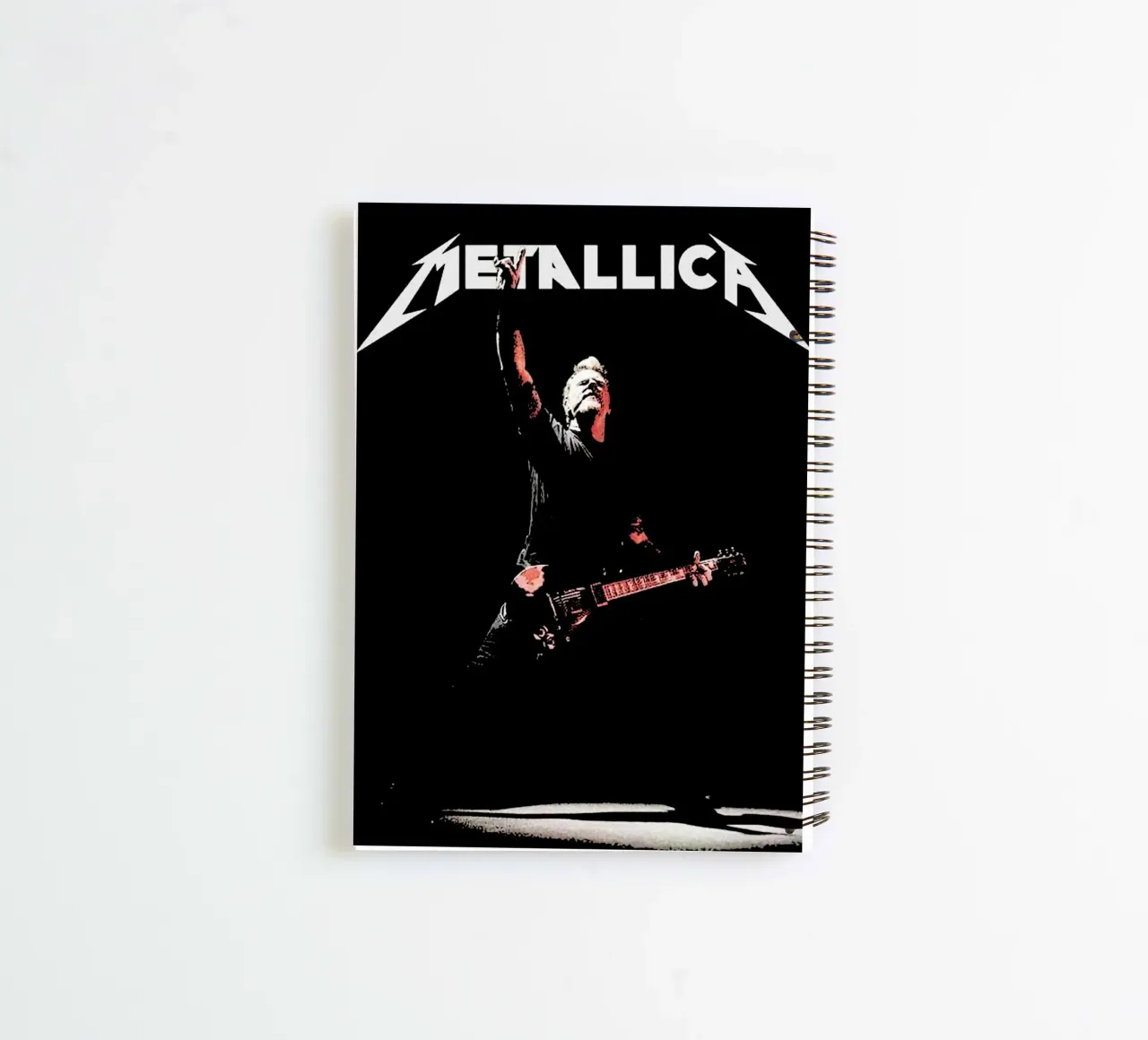 James Hetfield Metallichead band music 6 Art spiral notebook by music soul
