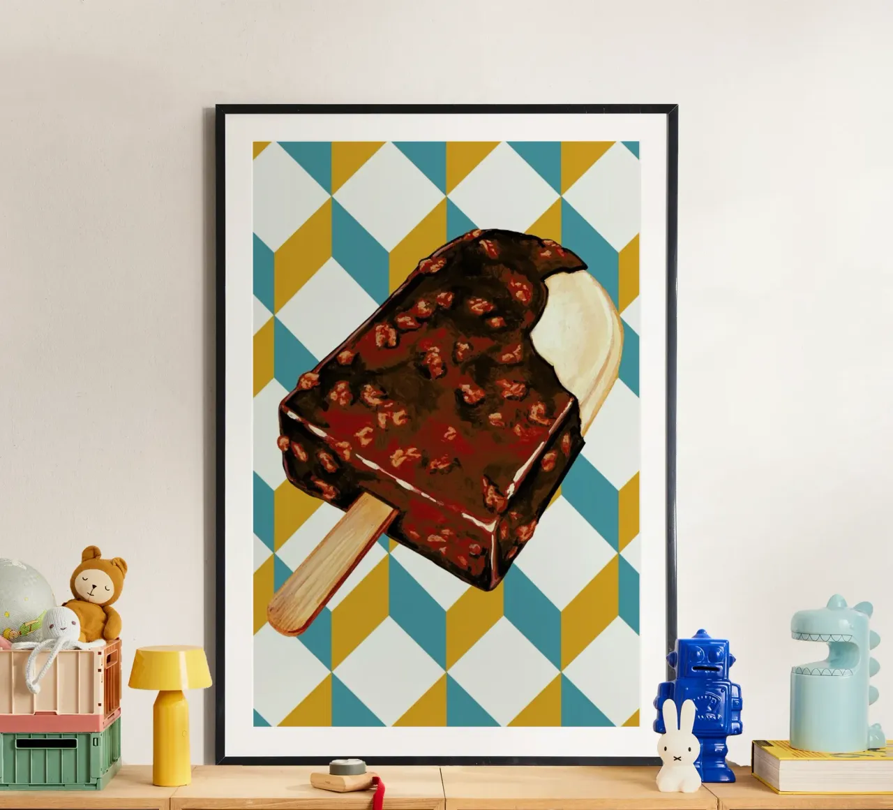 Krunchsicle poster con telaio in alluminio da Kelly Gilleran