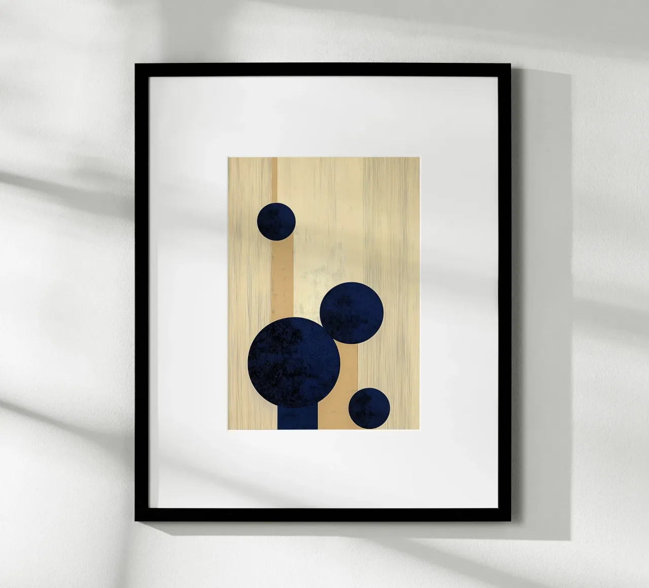 Círculos azules abstractos - Geometría moderna de mediados de siglo poster con marco de aluminio de vintagepod