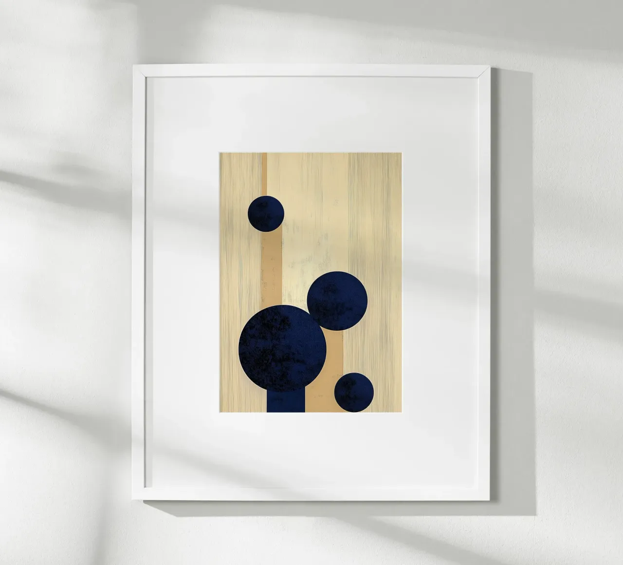 Círculos azules abstractos - Geometría moderna de mediados de siglo poster con marco de aluminio de vintagepod