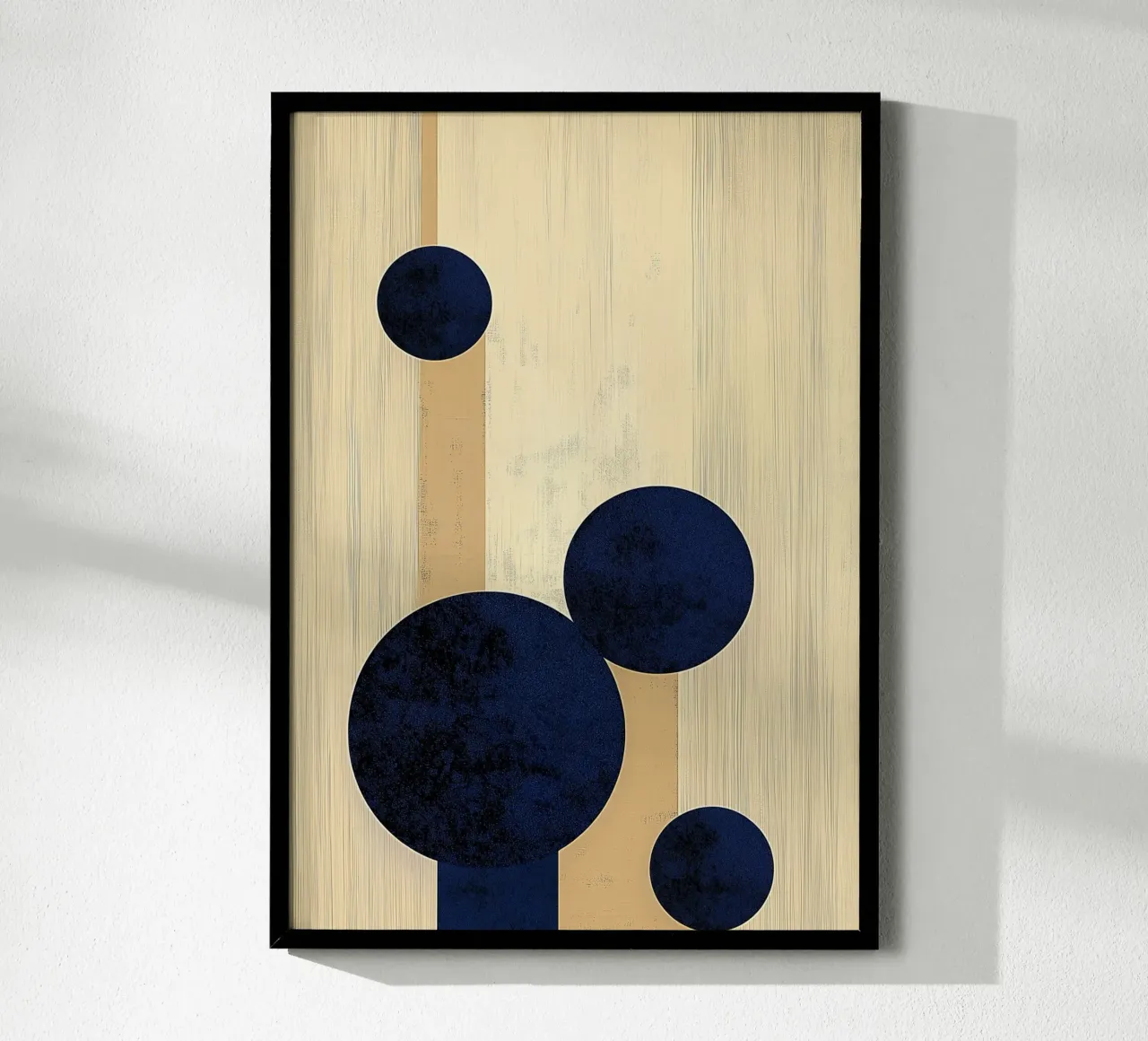 Círculos azules abstractos - Geometría moderna de mediados de siglo poster con marco de aluminio de vintagepod