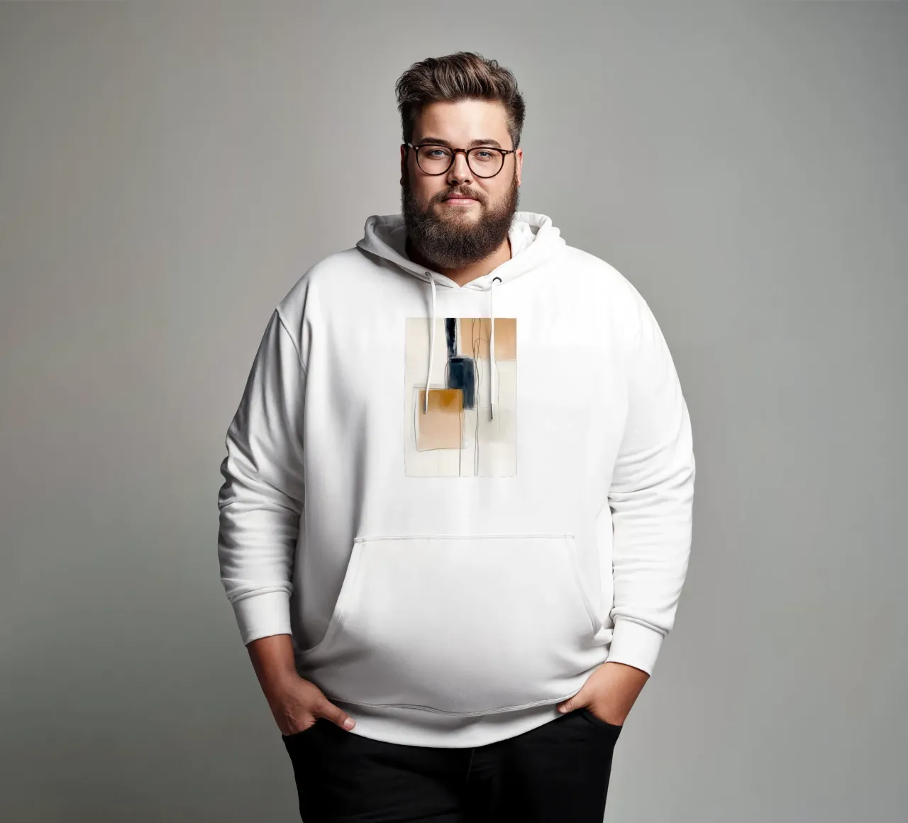 Forme geometriche astratte - Espressione moderna e minimalista felpa con cappuccio da vintagepod