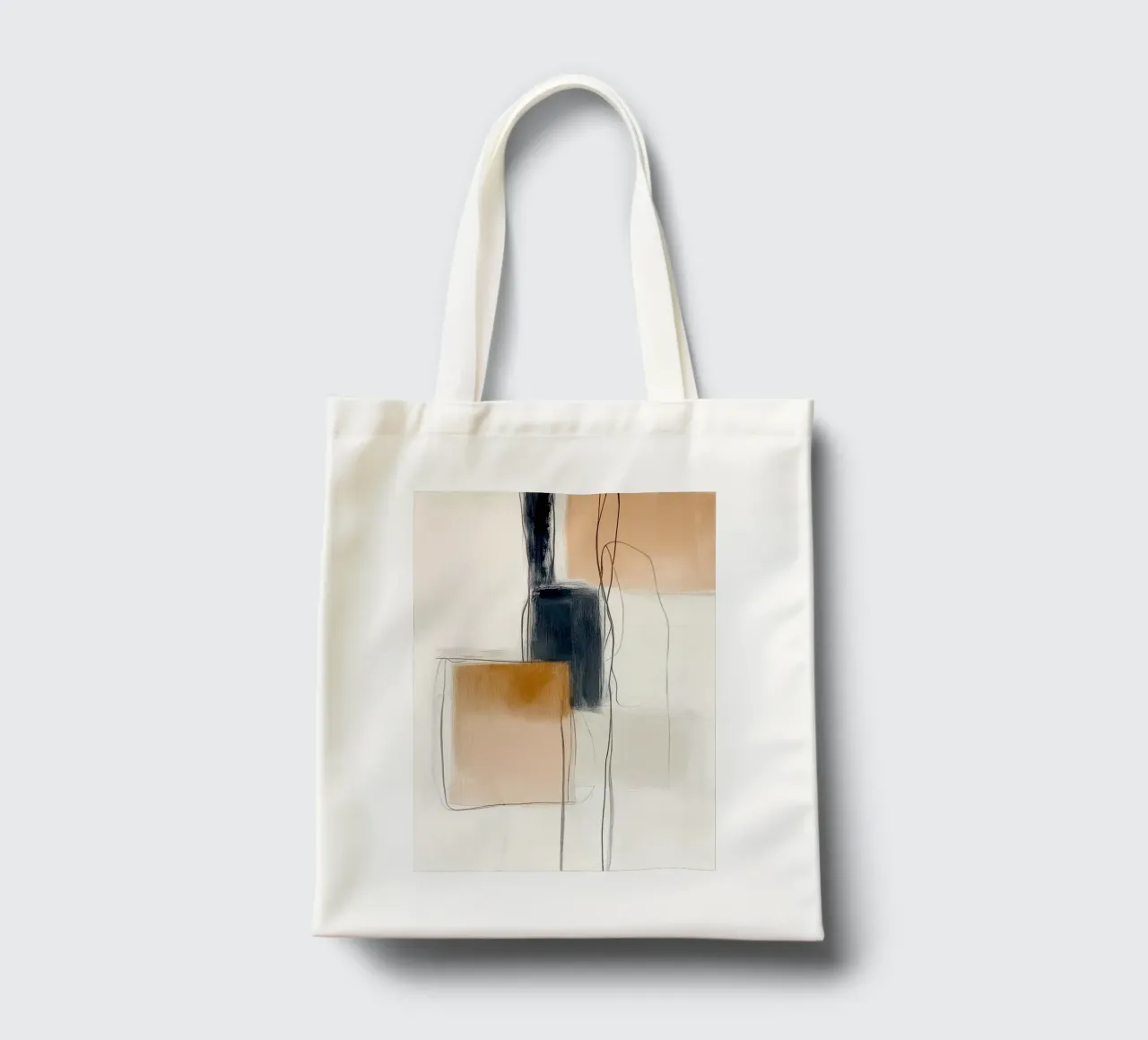 Forme geometriche astratte - Espressione moderna e minimalista borsa in juta da vintagepod