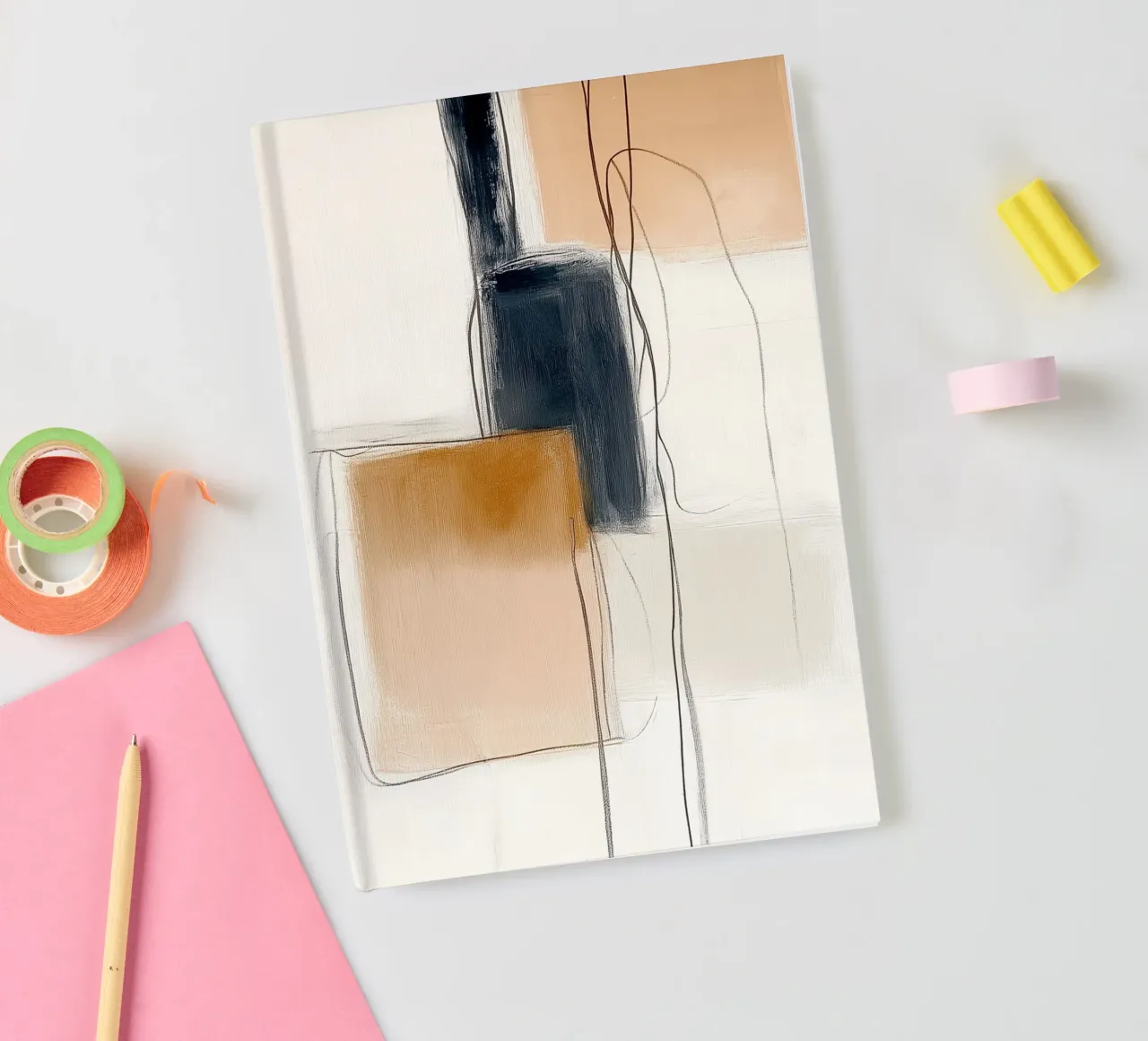 Abstract Geometric Forms - Modern Minimalist Expression notebook by vintagepod