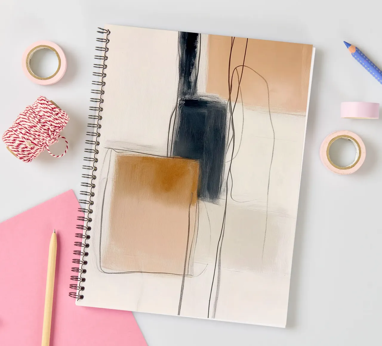Abstract Geometric Forms - Modern Minimalist Expression spiral notebook by vintagepod