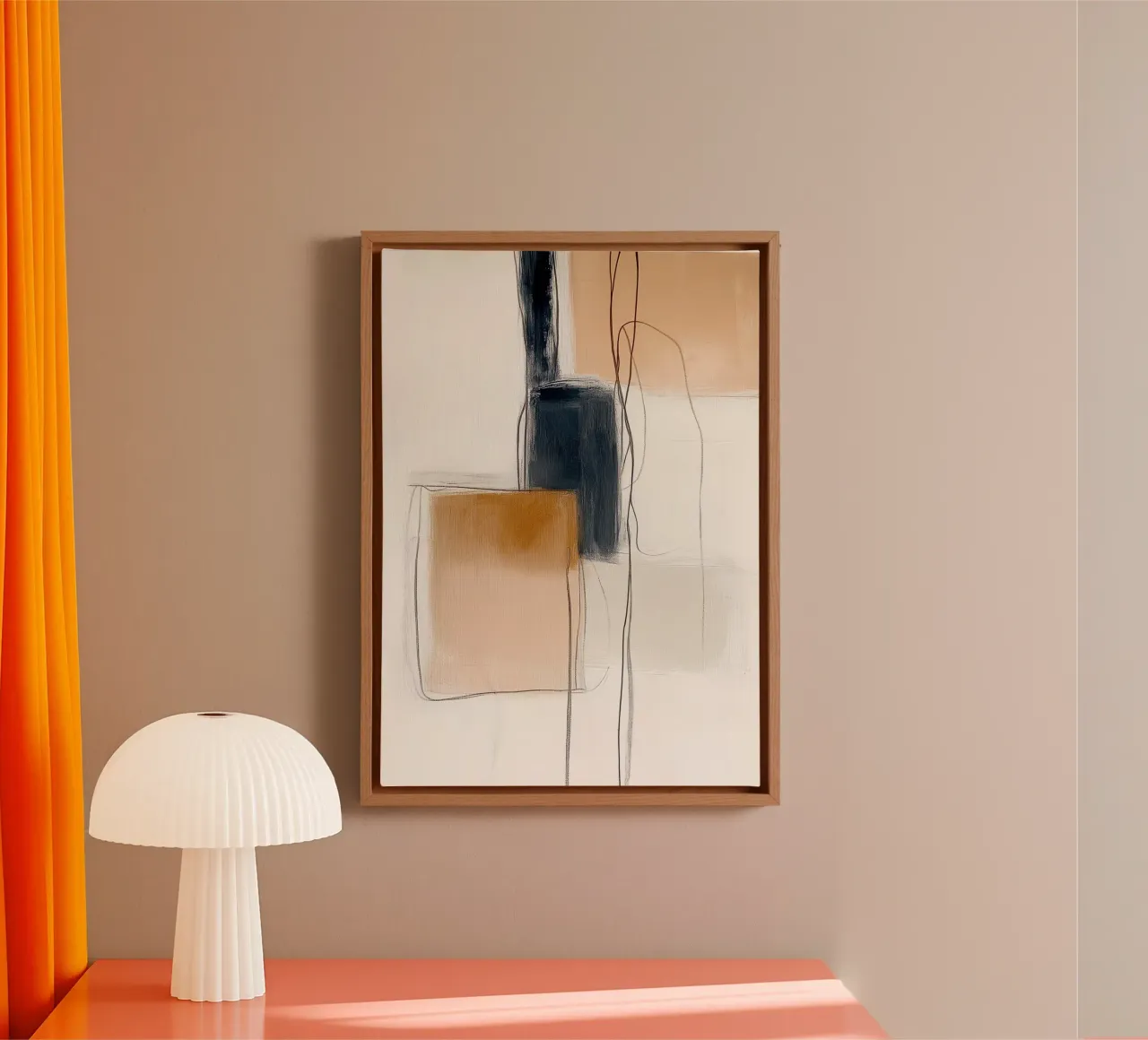 Forme geometriche astratte - Espressione moderna e minimalista tela con Cornice a cassetta da vintagepod