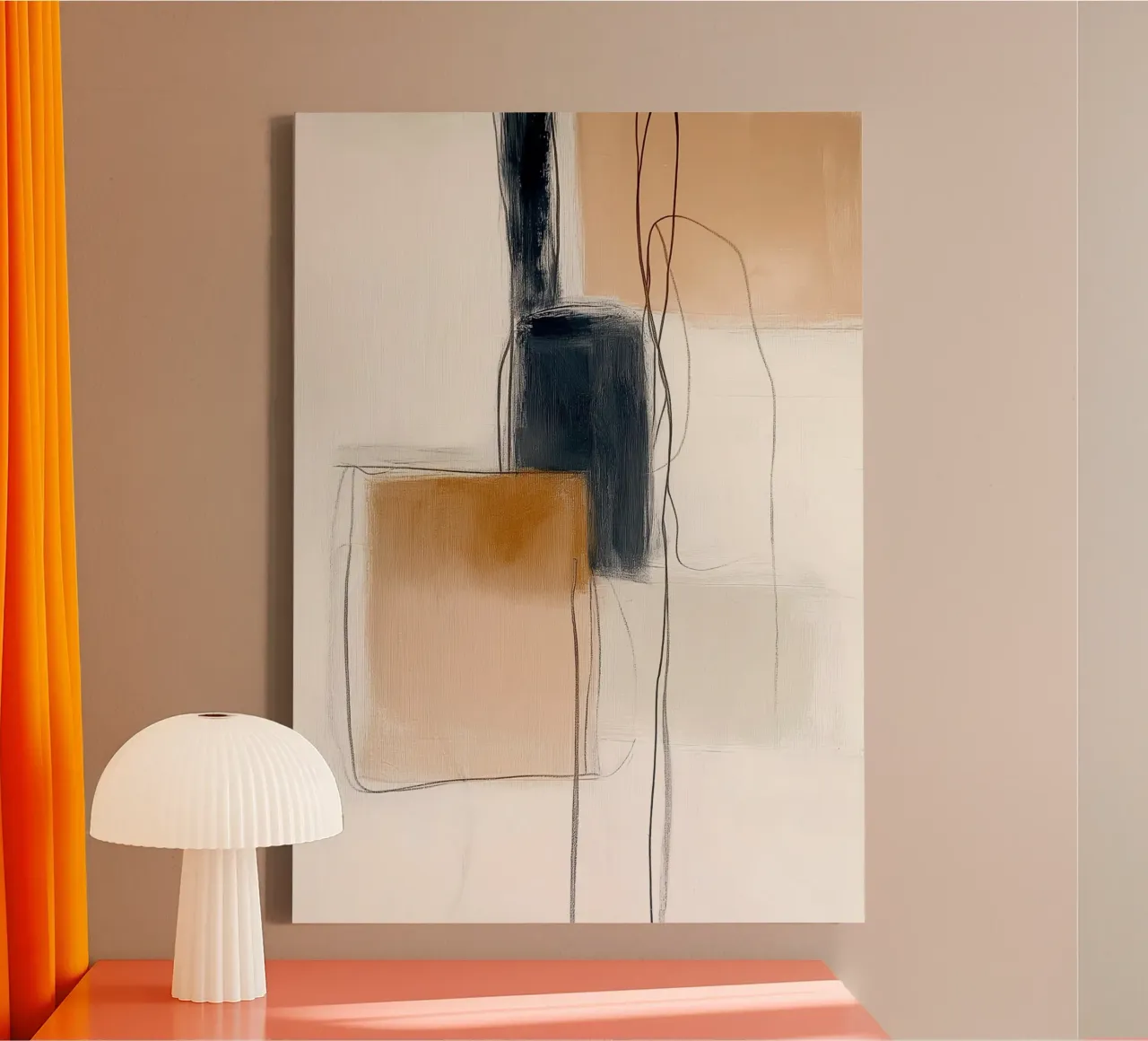 Forme geometriche astratte - Espressione moderna e minimalista tela con Cornice a cassetta da vintagepod