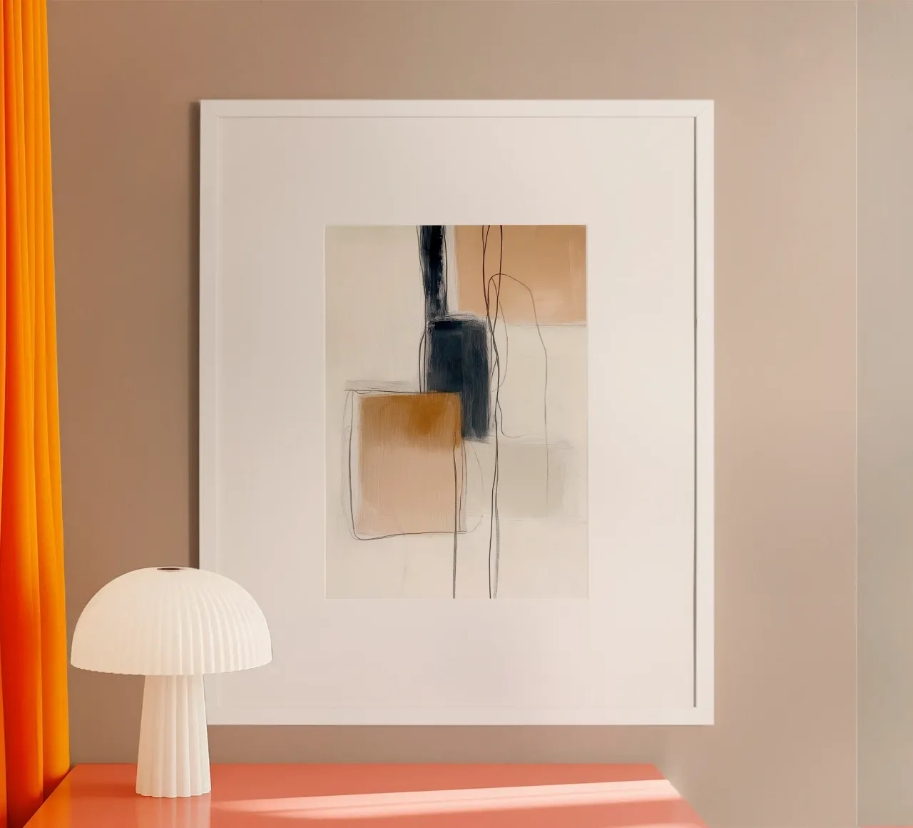 Forme geometriche astratte - Espressione moderna e minimalista poster con telaio in alluminio da vintagepod