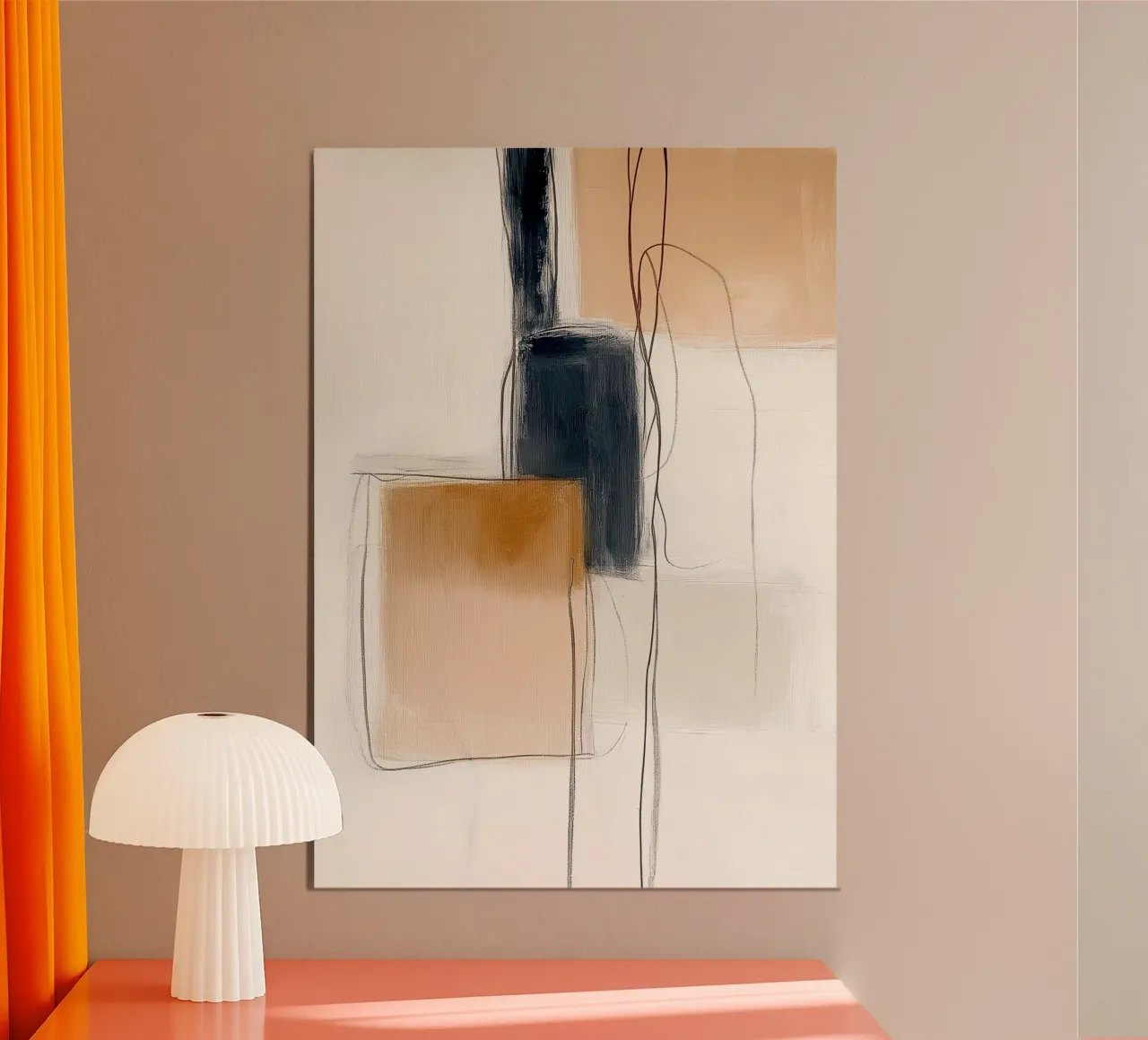 Forme geometriche astratte - Espressione moderna e minimalista poster con telaio in alluminio da vintagepod
