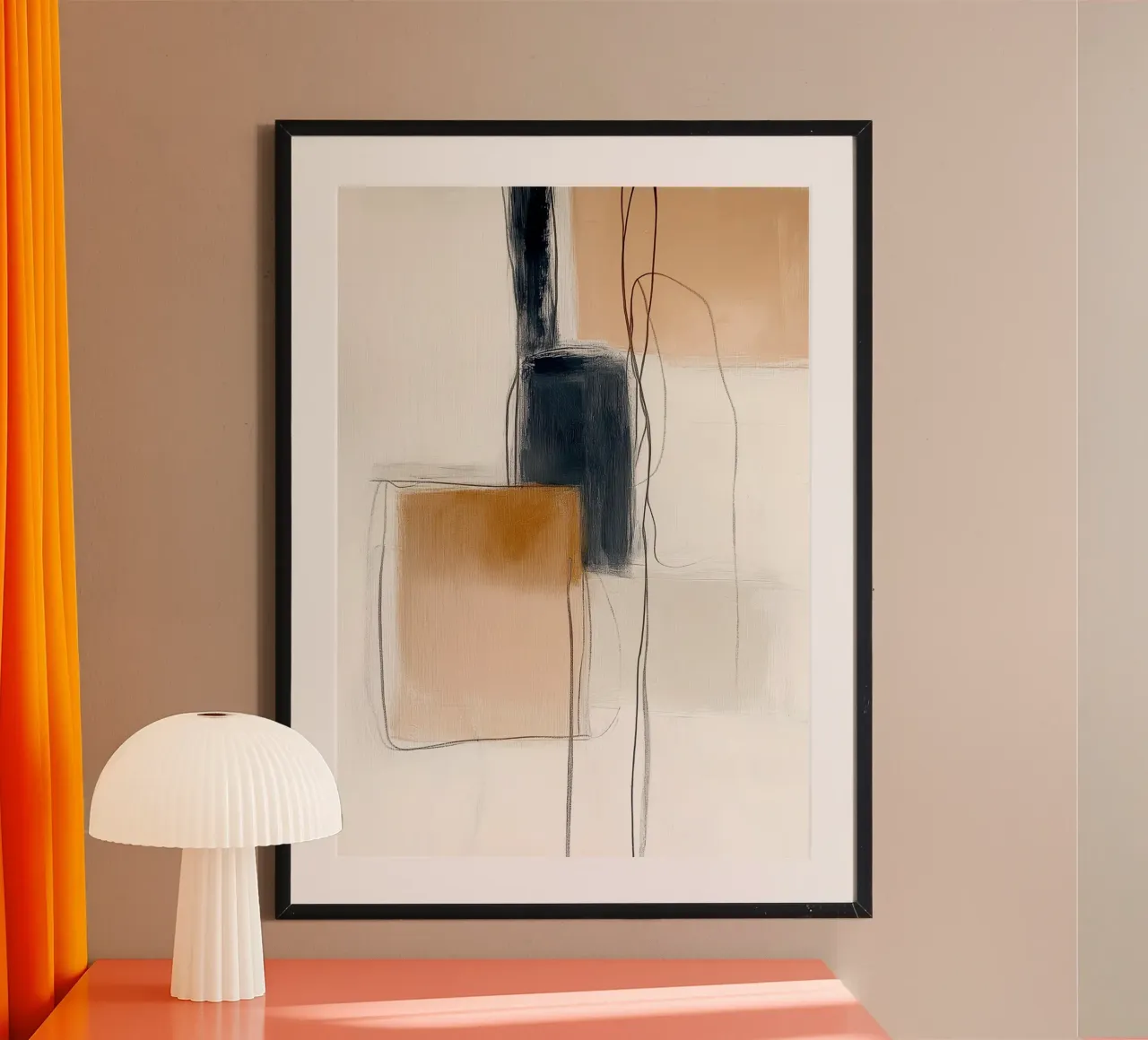 Forme geometriche astratte - Espressione moderna e minimalista poster con telaio in alluminio da vintagepod
