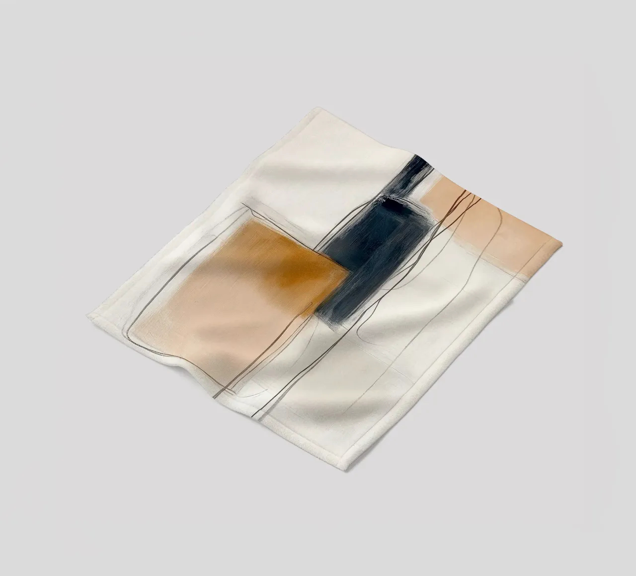 Forme geometriche astratte - Espressione moderna e minimalista coperta in pile da vintagepod