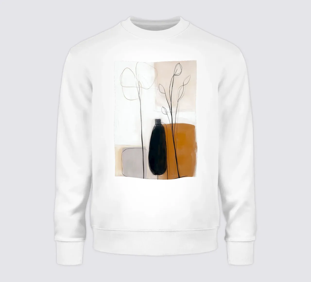 Botaniche astratte minimaliste - Forme geometriche neutre felpa da vintagepod